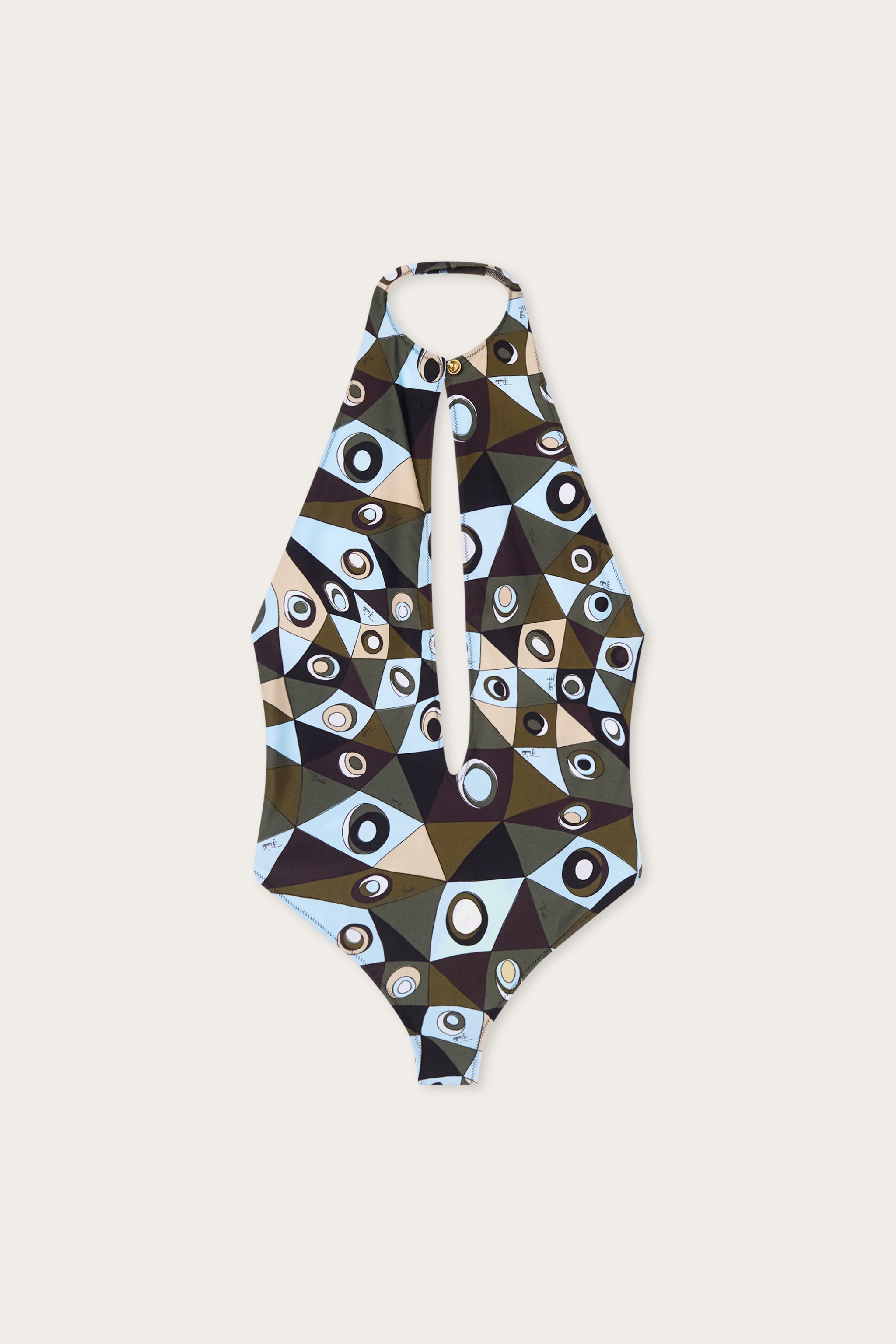 Emilio Pucci Occhi maillot 1 piece kaki bleu