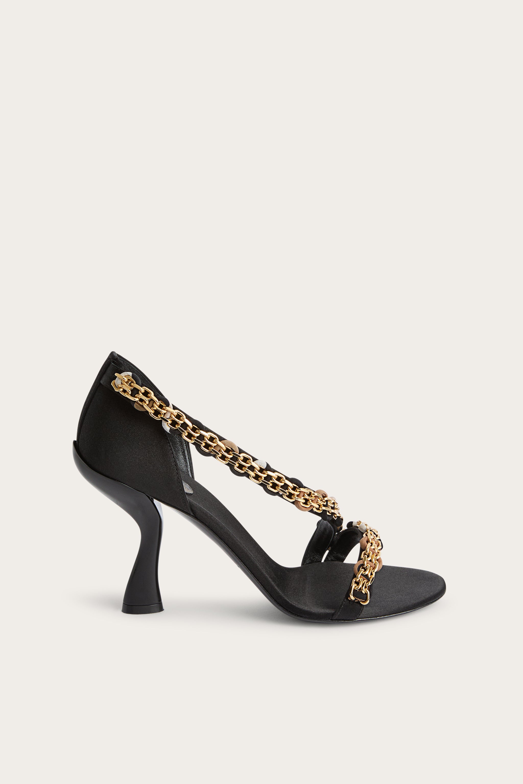 Emilio Pucci Emilio sandales satin noir marron