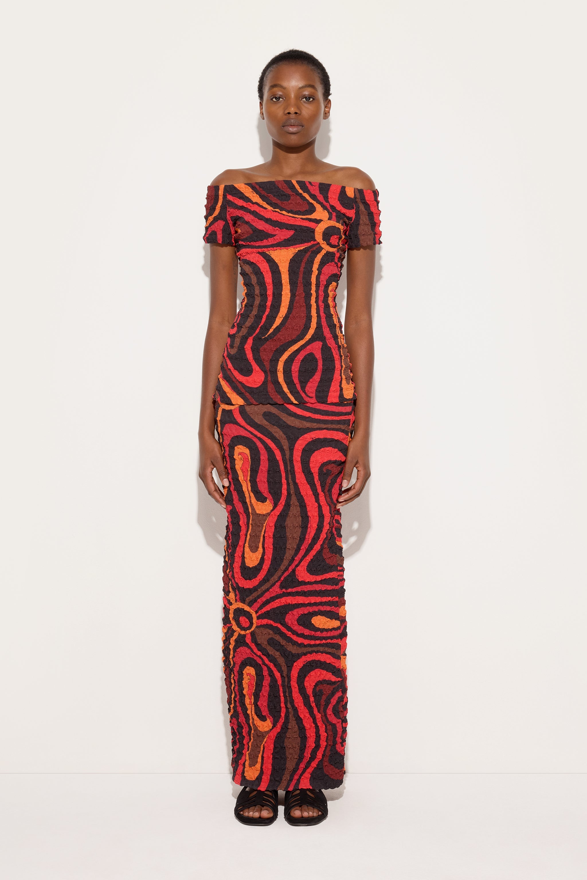 Emilio Pucci Top Shibori Stampa Marmo top orange/noir