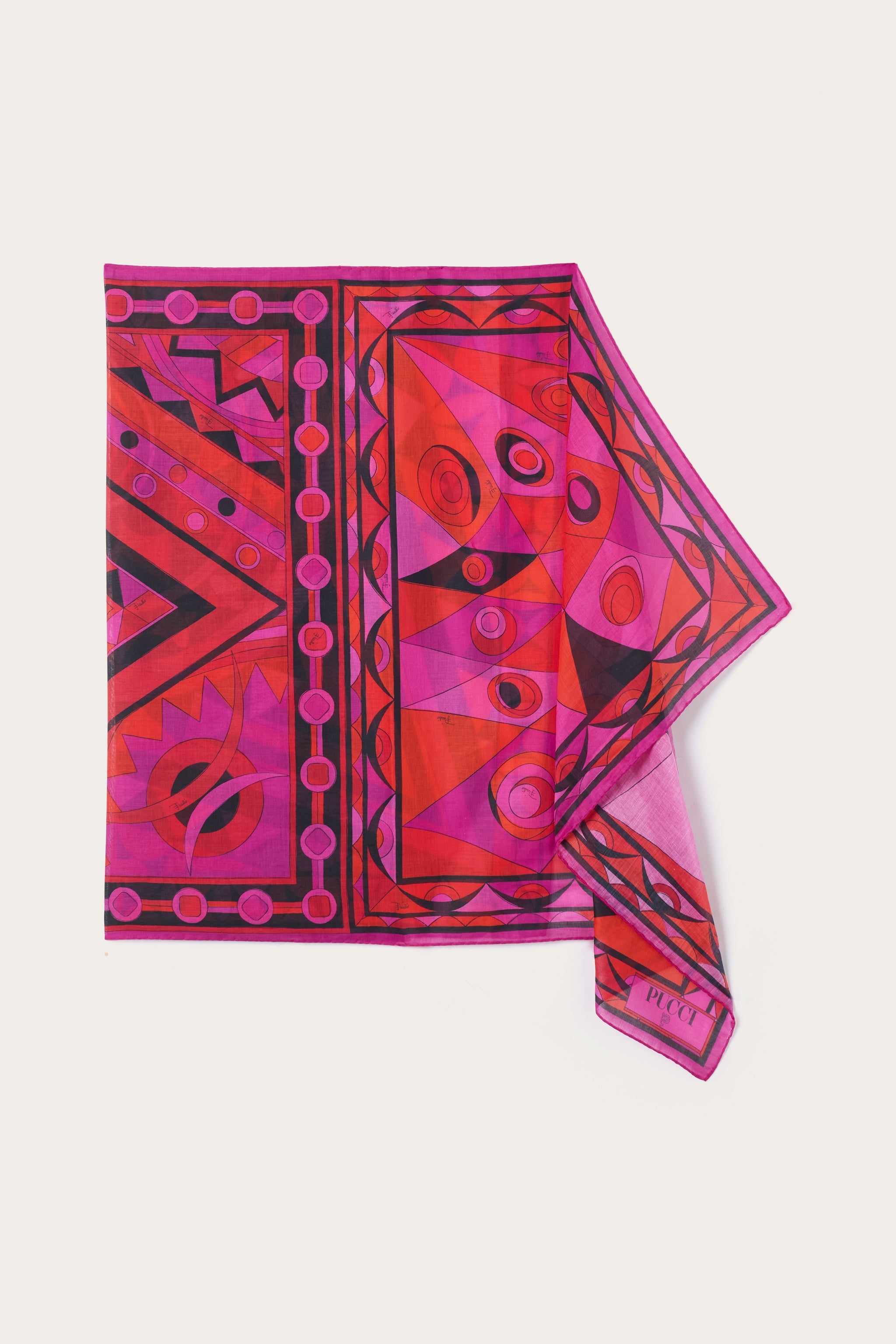 Emilio Pucci Sarong paréo coton fuchsia mix imprimés
