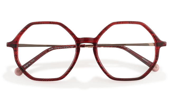 Clémence & Margaux La Chanteuse lunettes de vue Rouge hexagonale