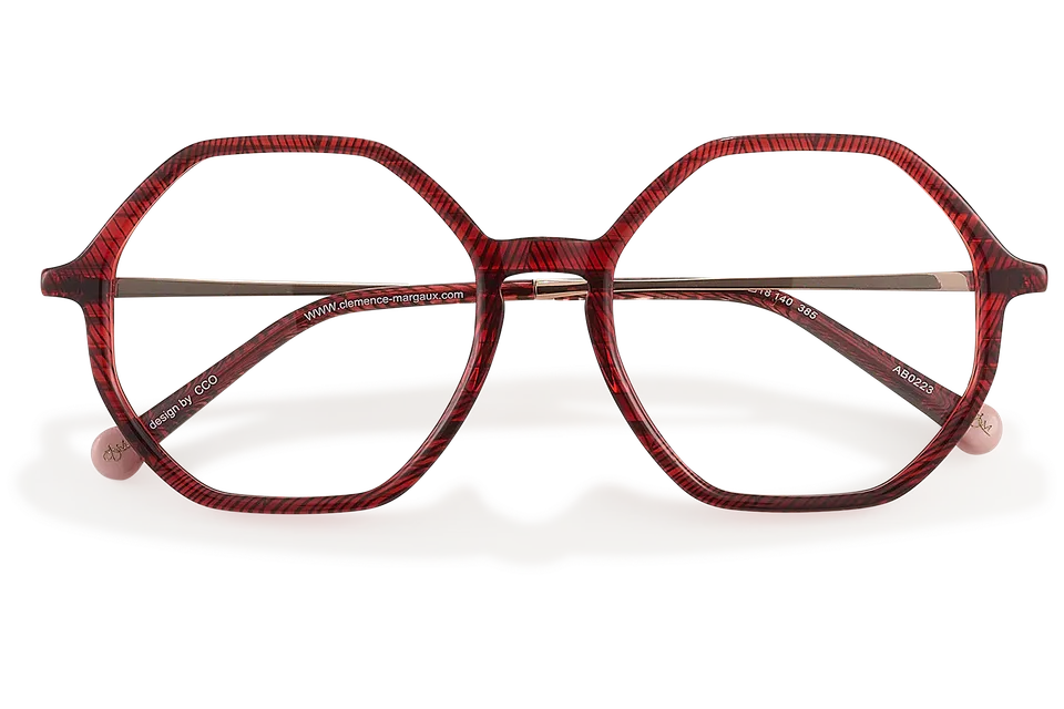 Clémence & Margaux La Chanteuse lunettes de vue Rouge hexagonale