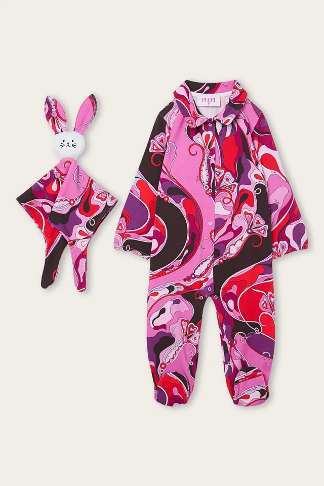 Emilio Pucci Orchidee coffret naissance coton fuxia 2 pcs