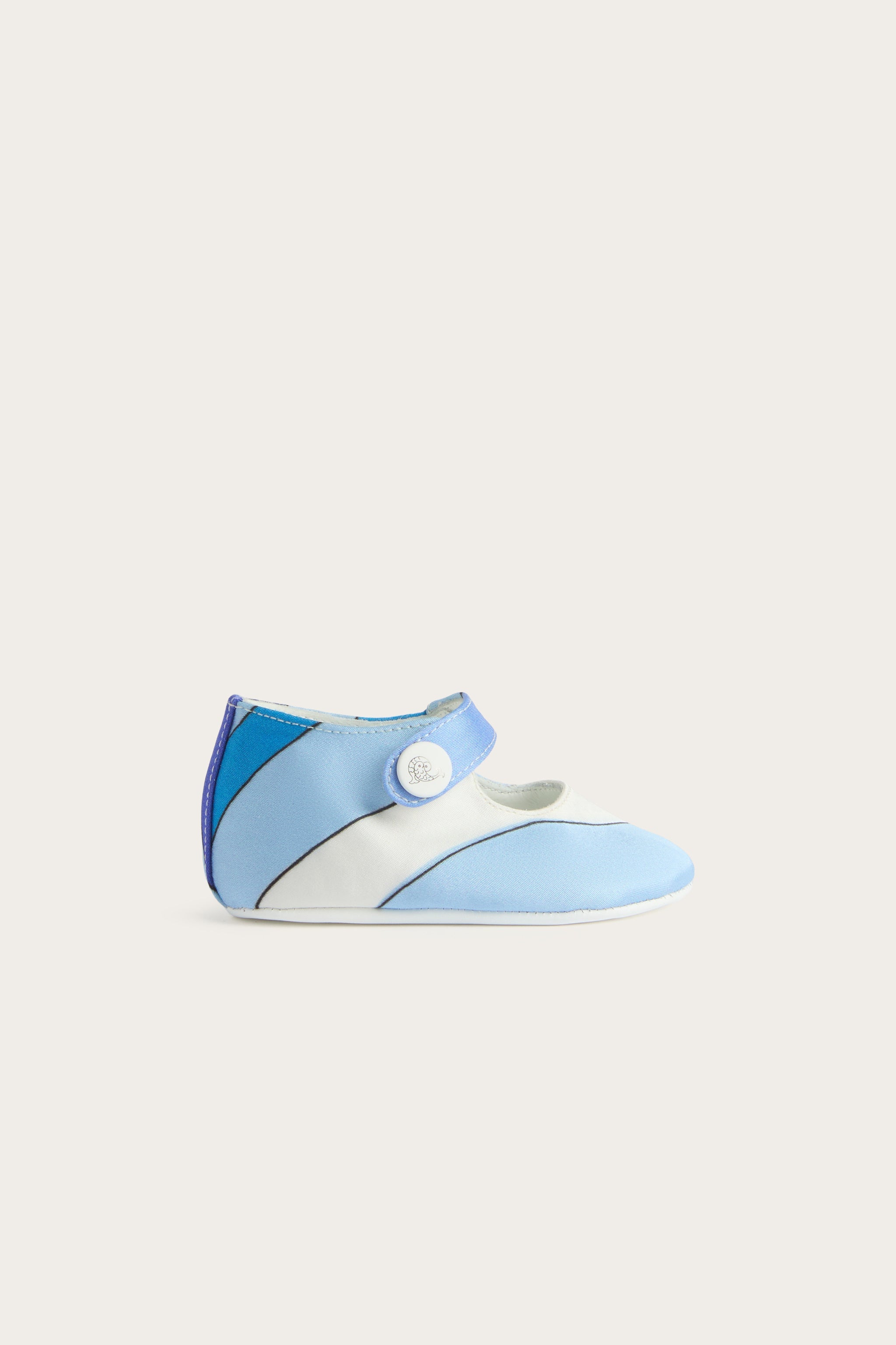 Emilio Pucci Newborn ballerines satin avorio blu