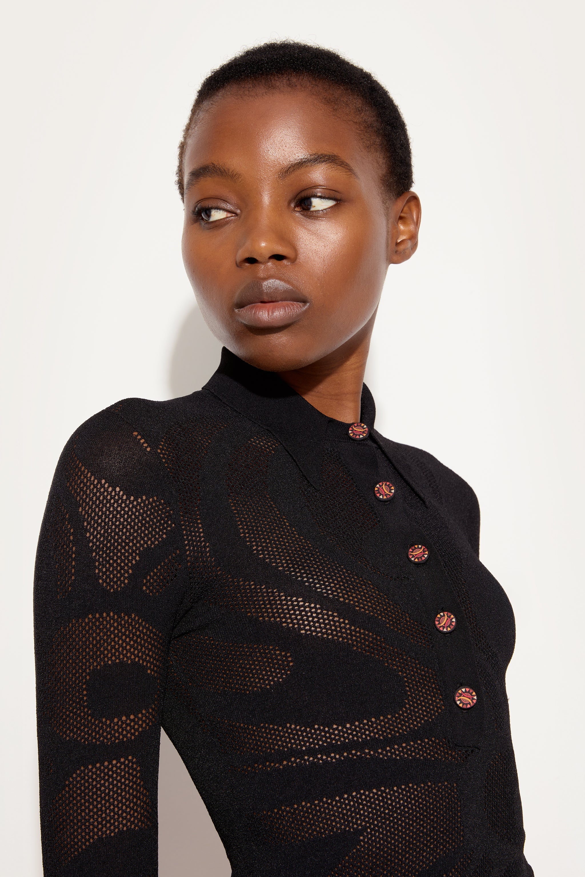 Emilio Pucci Polo Sans Coutures Jacquard Noir Marmo