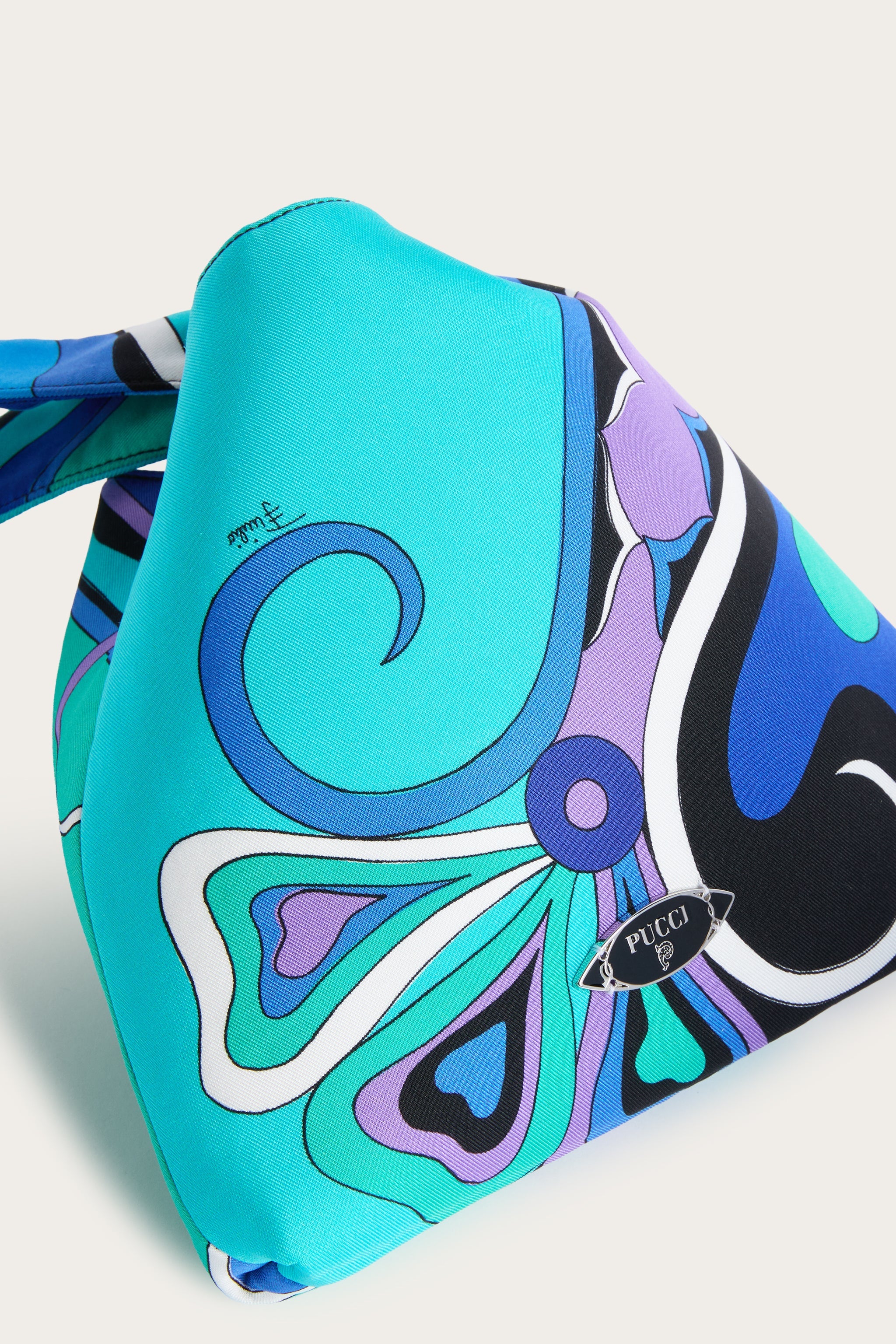 Emilio Pucci Borsa Emilio Pochette Soie Turquoise Bleu OS