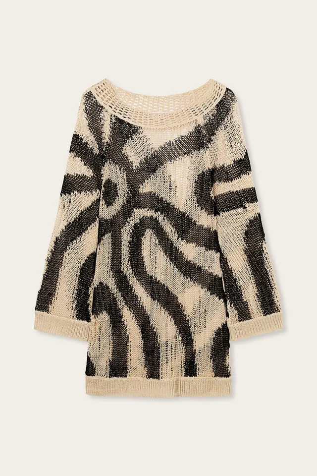 Emilio Pucci Dresses robe en lin marbre corda nero XS