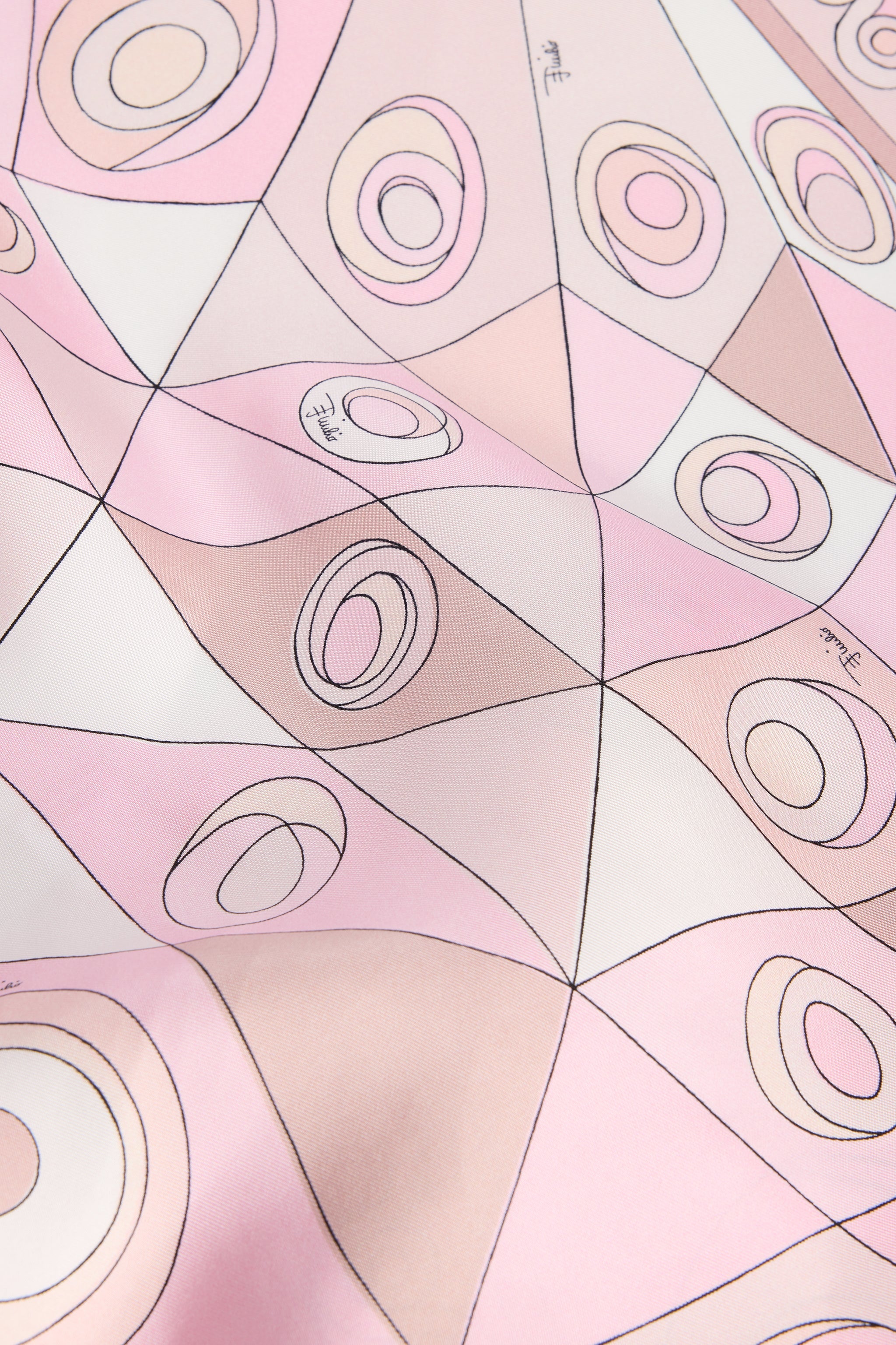 Emilio Pucci Silks 6HGB636HC541 foulard triangle rose nude soie