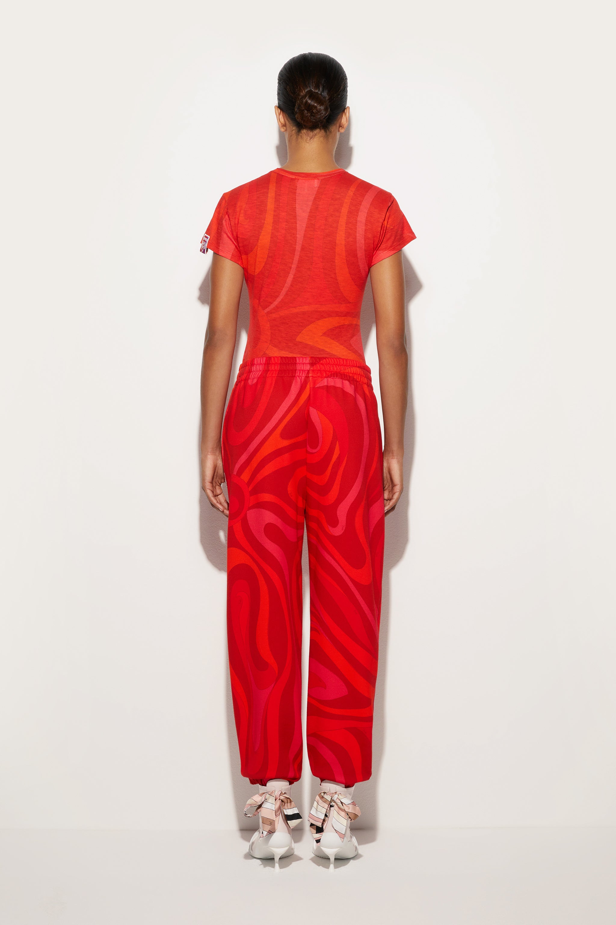 Emilio Pucci Marmo t-shirt rouge jersey allover