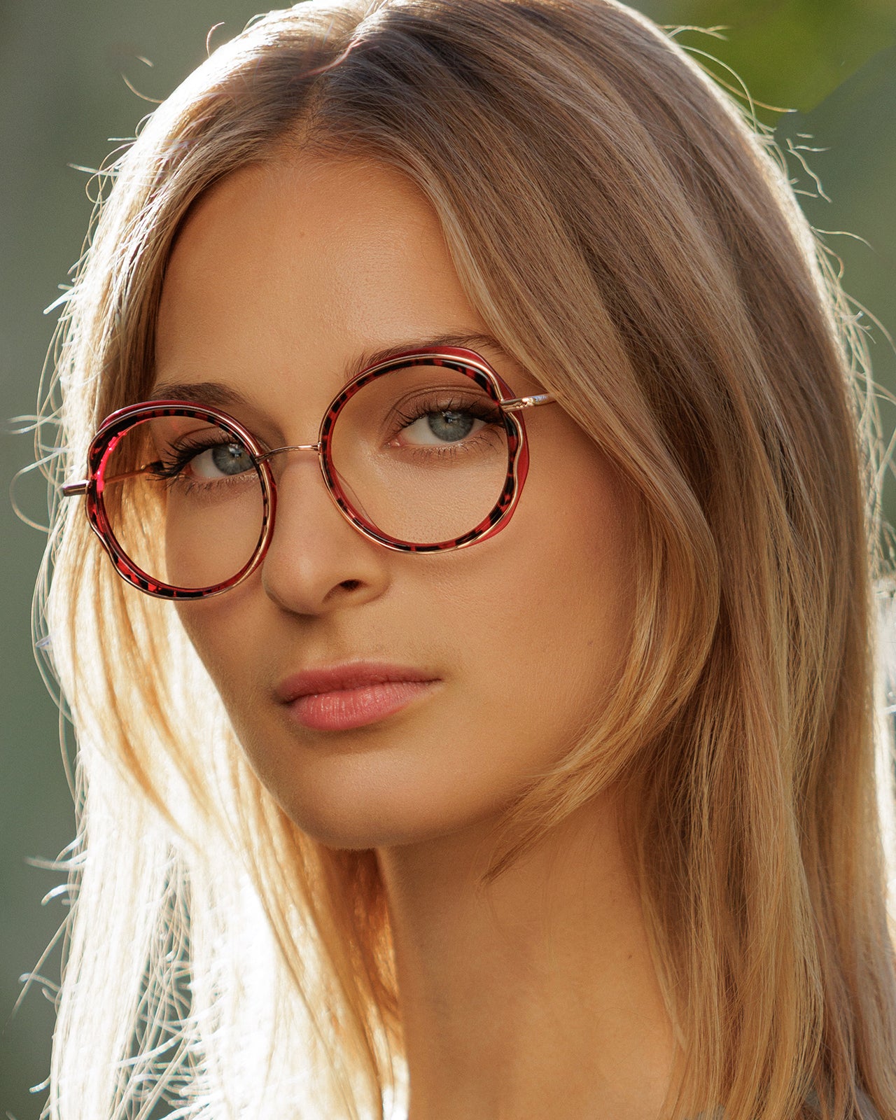 Clémence & Margaux La Pop-Up lunettes de vue ronde moucheté rouge