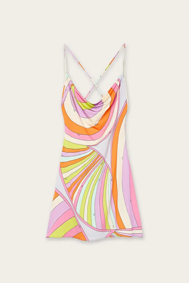 Emilio Pucci Iride robe courte satin multicolore