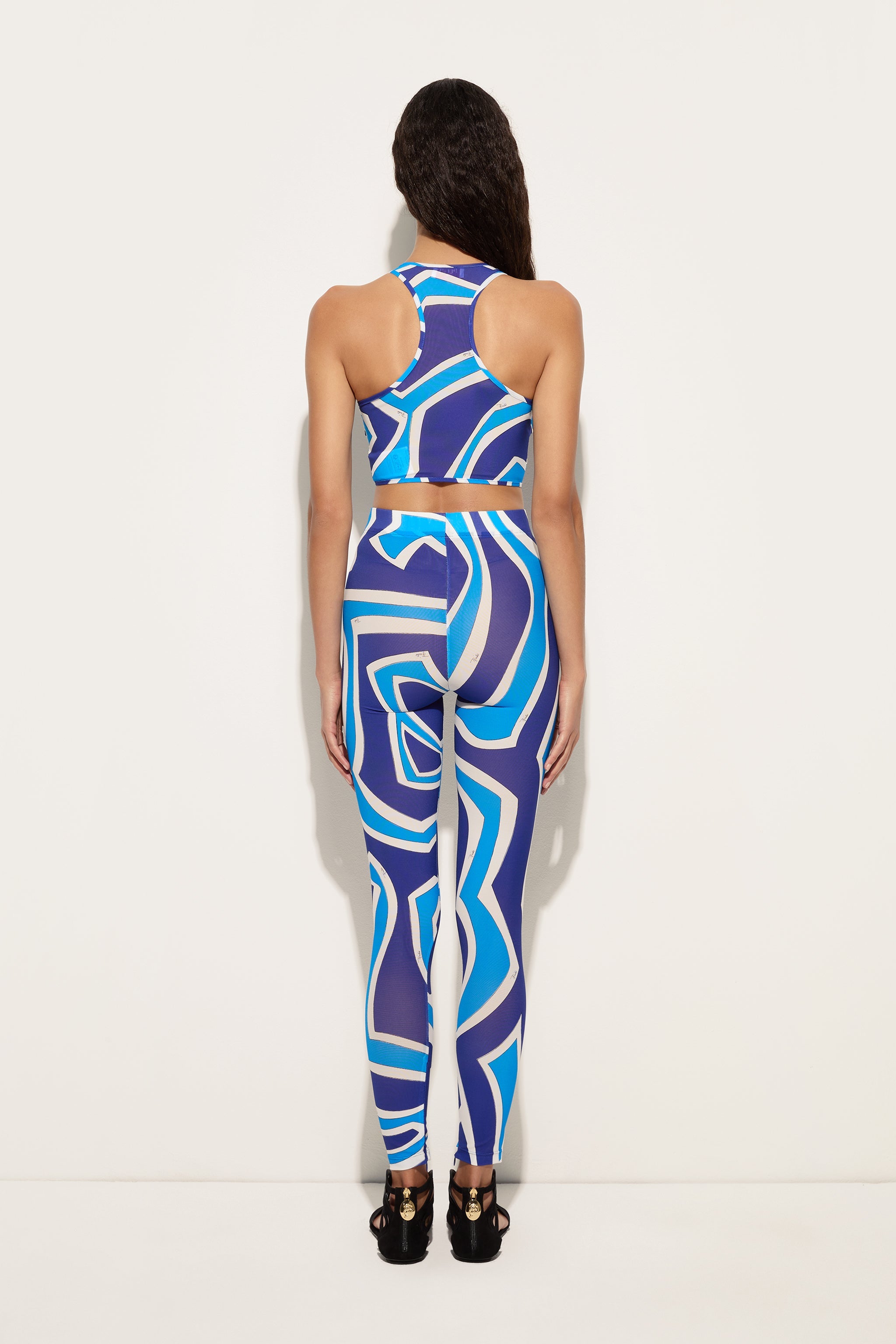 Emilio Pucci Legging Labirinto Lycra Femme Turquoise Zip