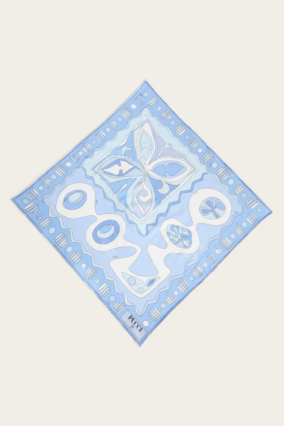 Emilio Pucci Angoli Carré coton bleu clair OS