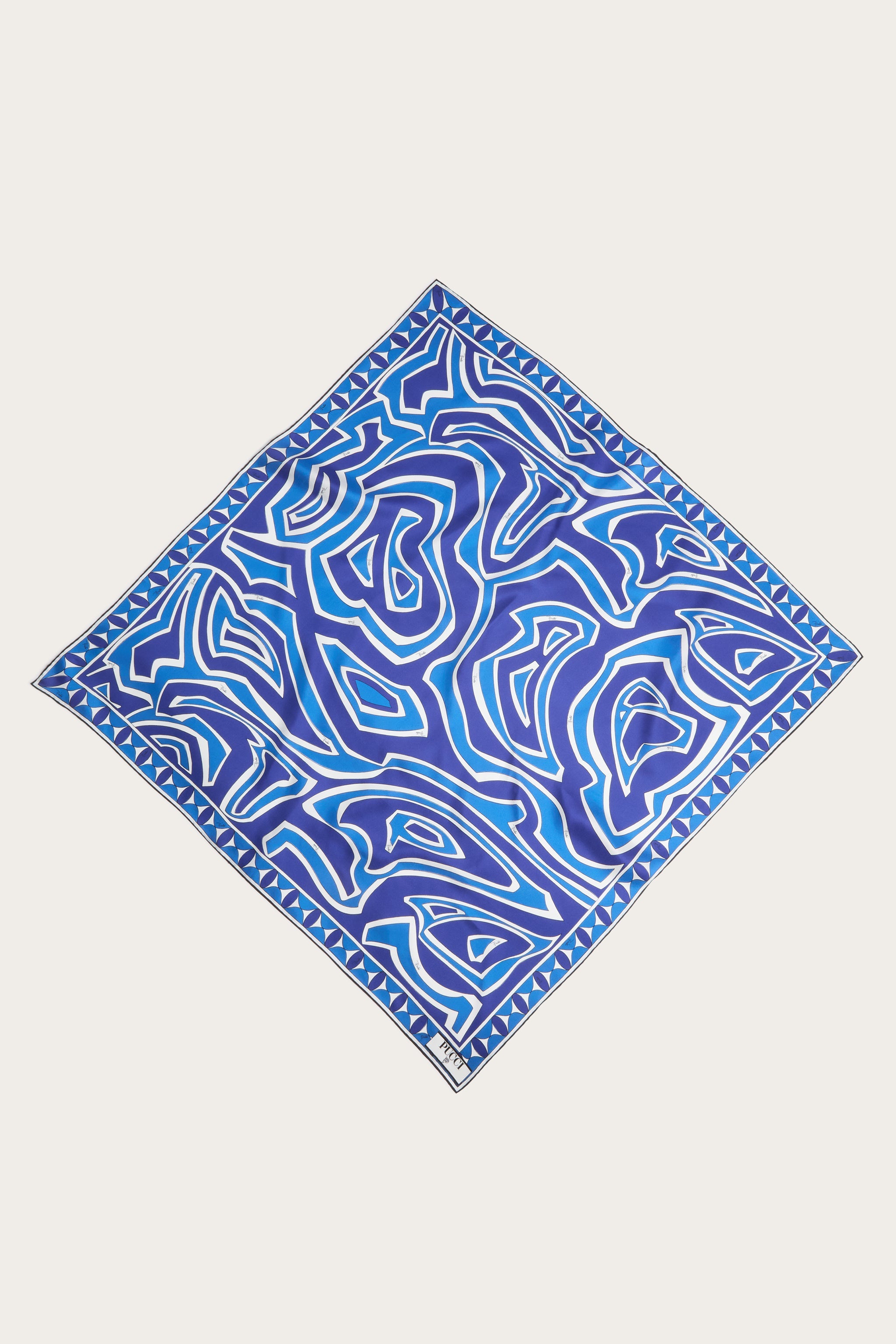 Emilio Pucci Silks Labirinto foulard soie turquoise