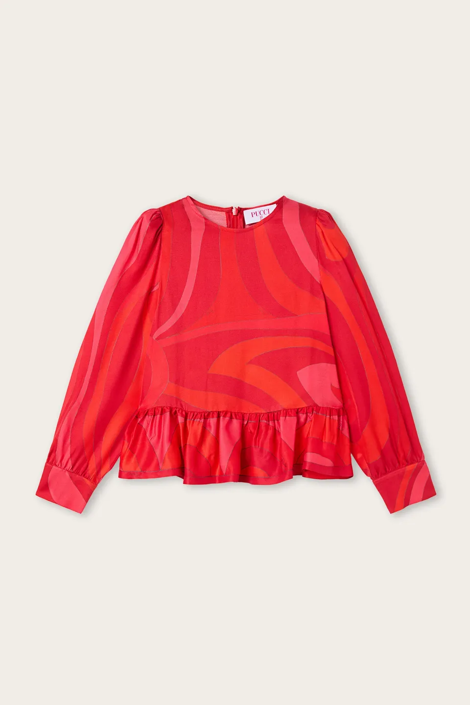 Emilio Pucci Marmo blouse rouge fille 4Y-14Y