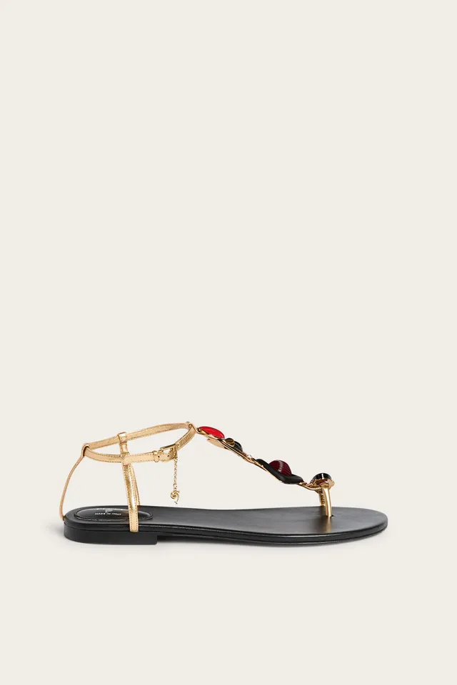 Emilio Pucci Sandales Bijoux Cuir Gold 37-40
