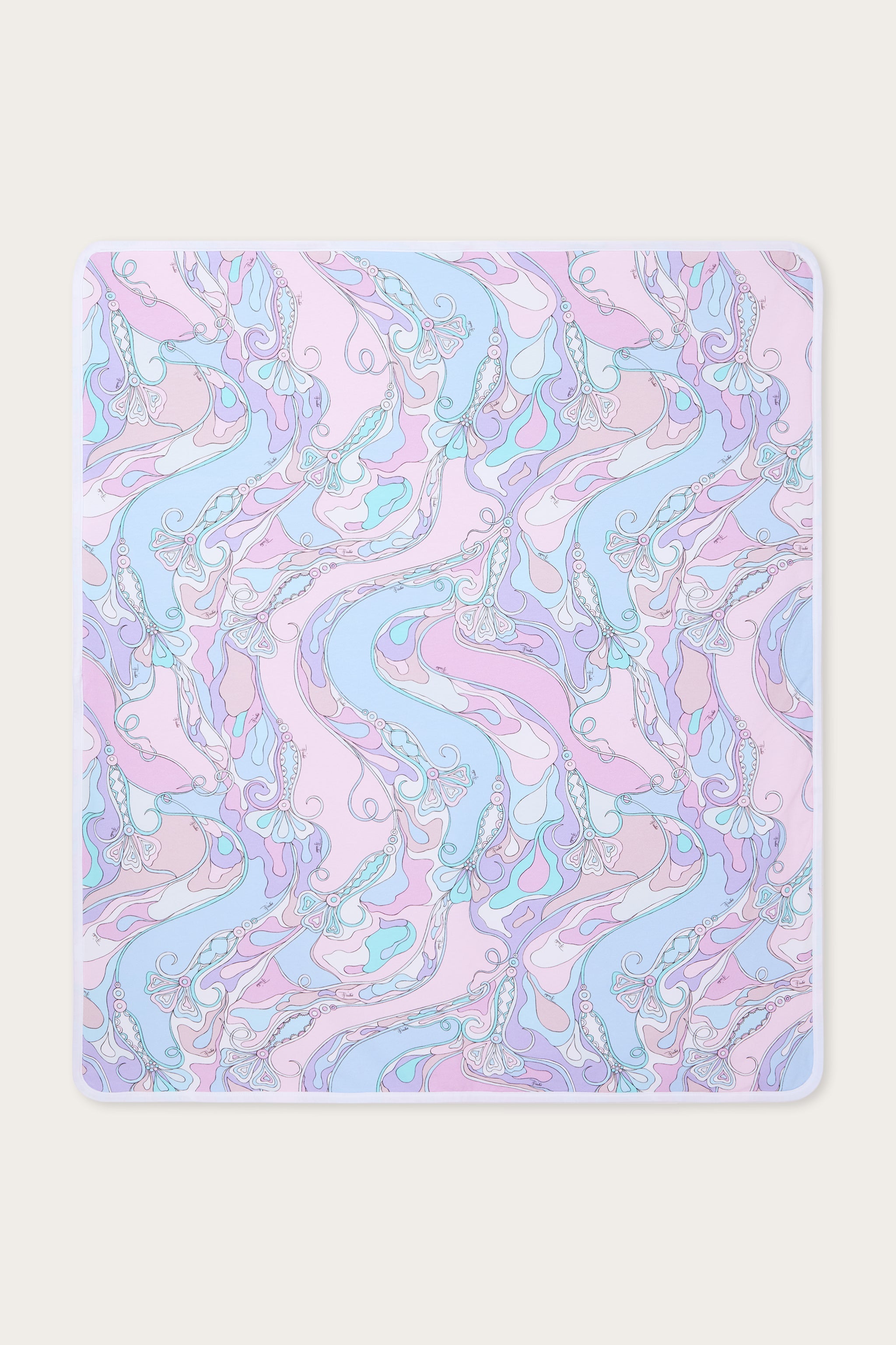 Emilio Pucci Home couverture coton Orchidee rose bleu OS