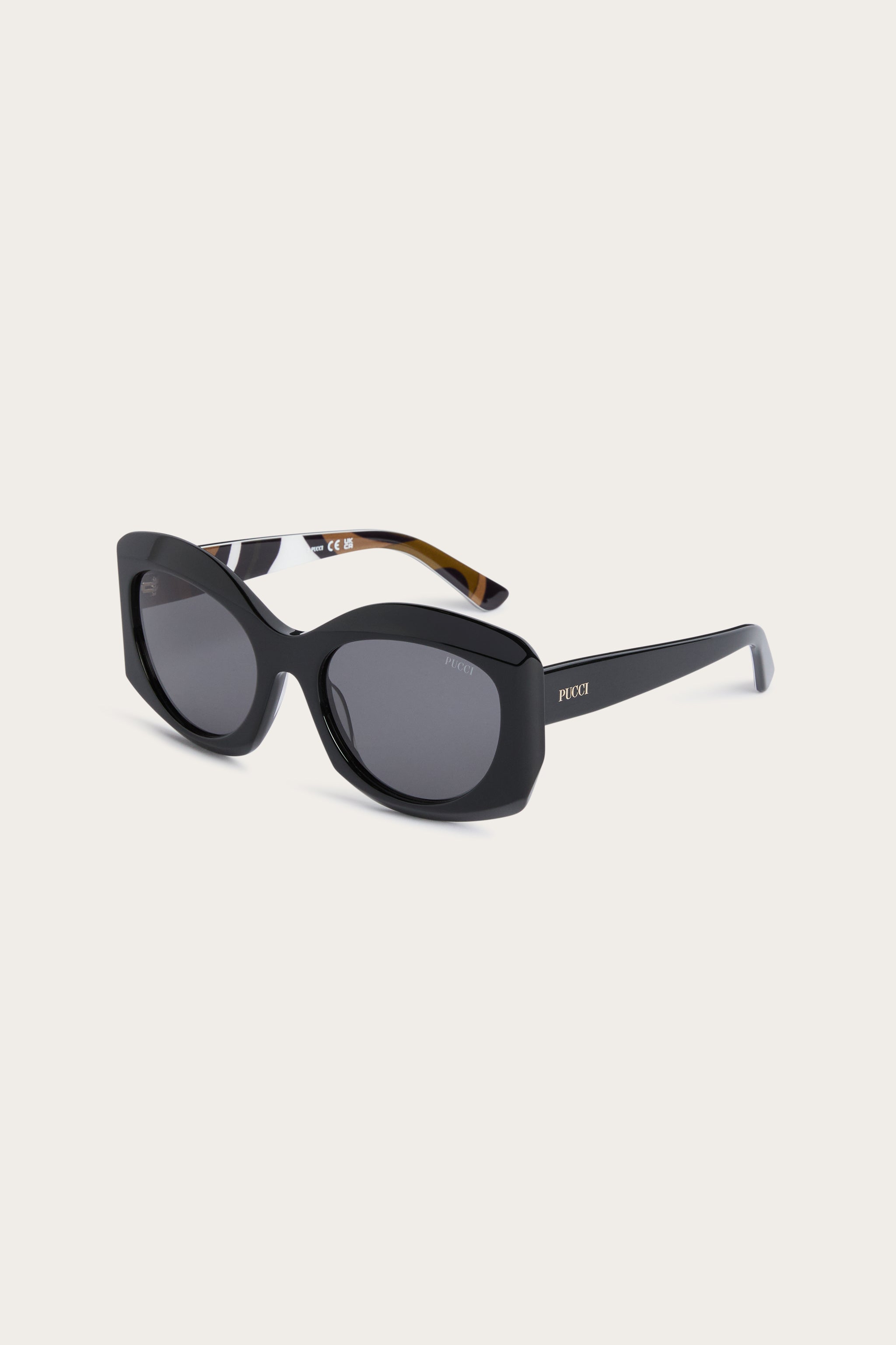 Emilio Pucci EP0259 lunettes de soleil noir acétate rectangulaire