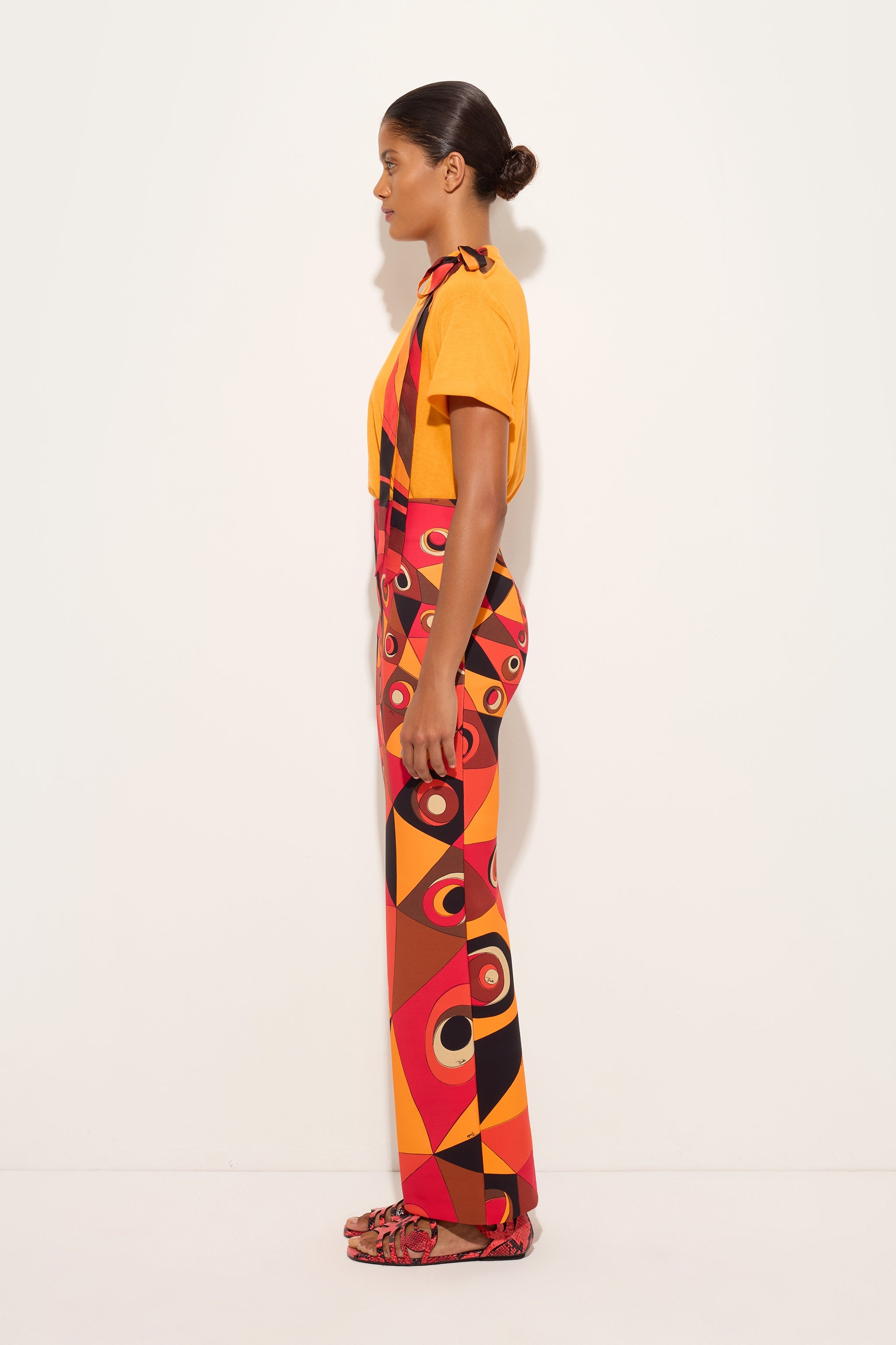 Emilio Pucci SKIRTS jupe orange/noir S Occhi jersey