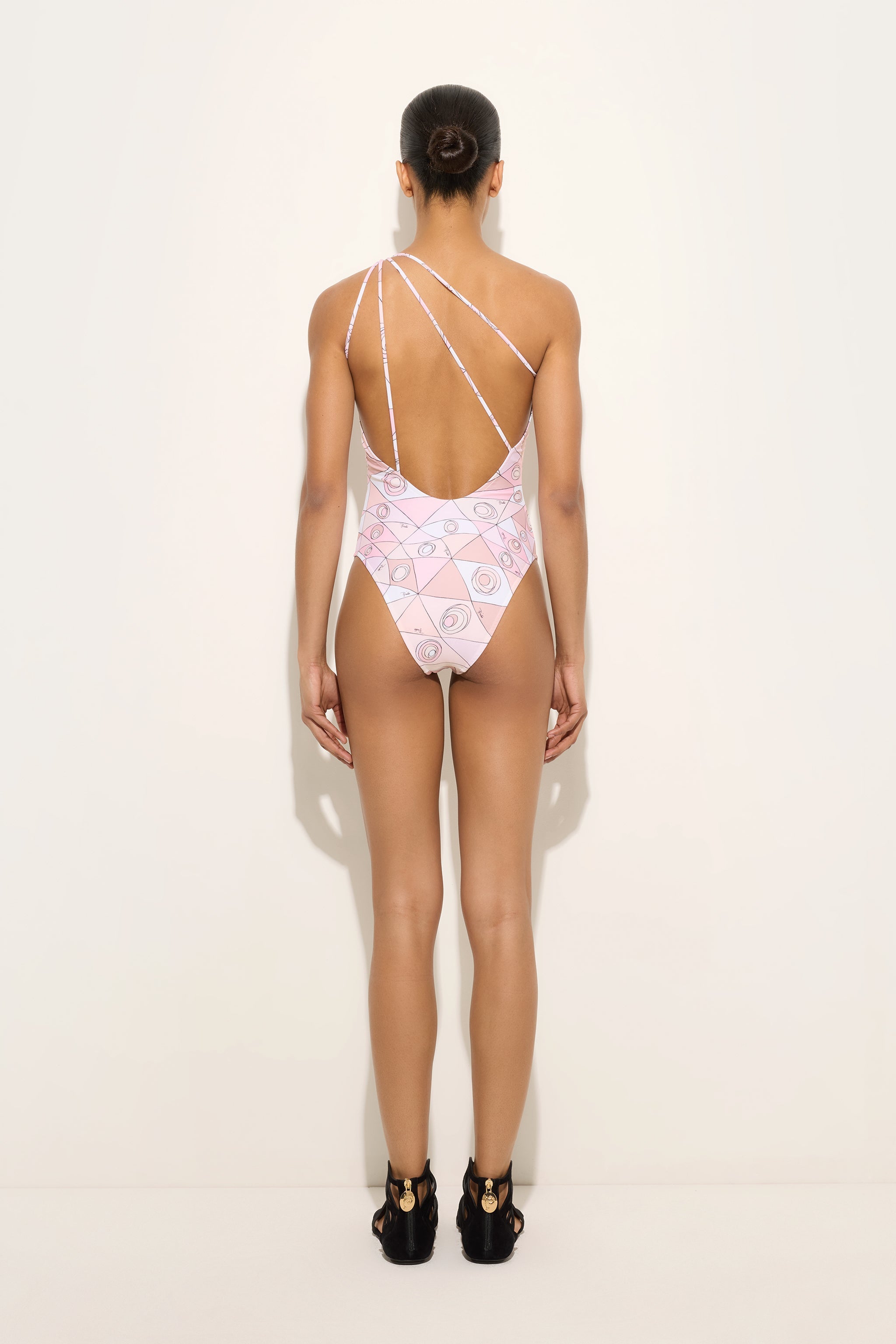Emilio Pucci Costume Occhi maillot rose nude S