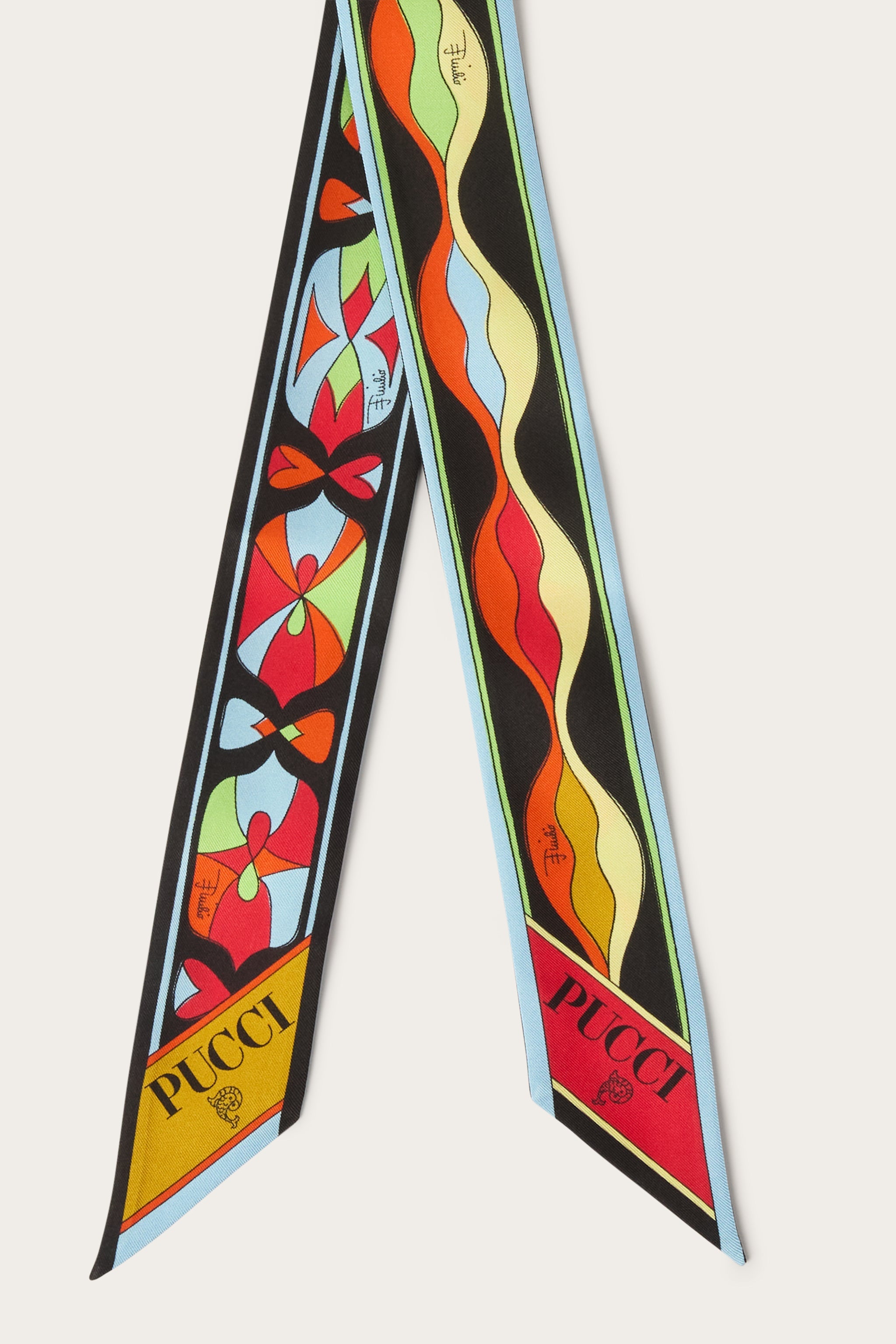 Emilio Pucci Bandeau foulard soie multicolore 120cm