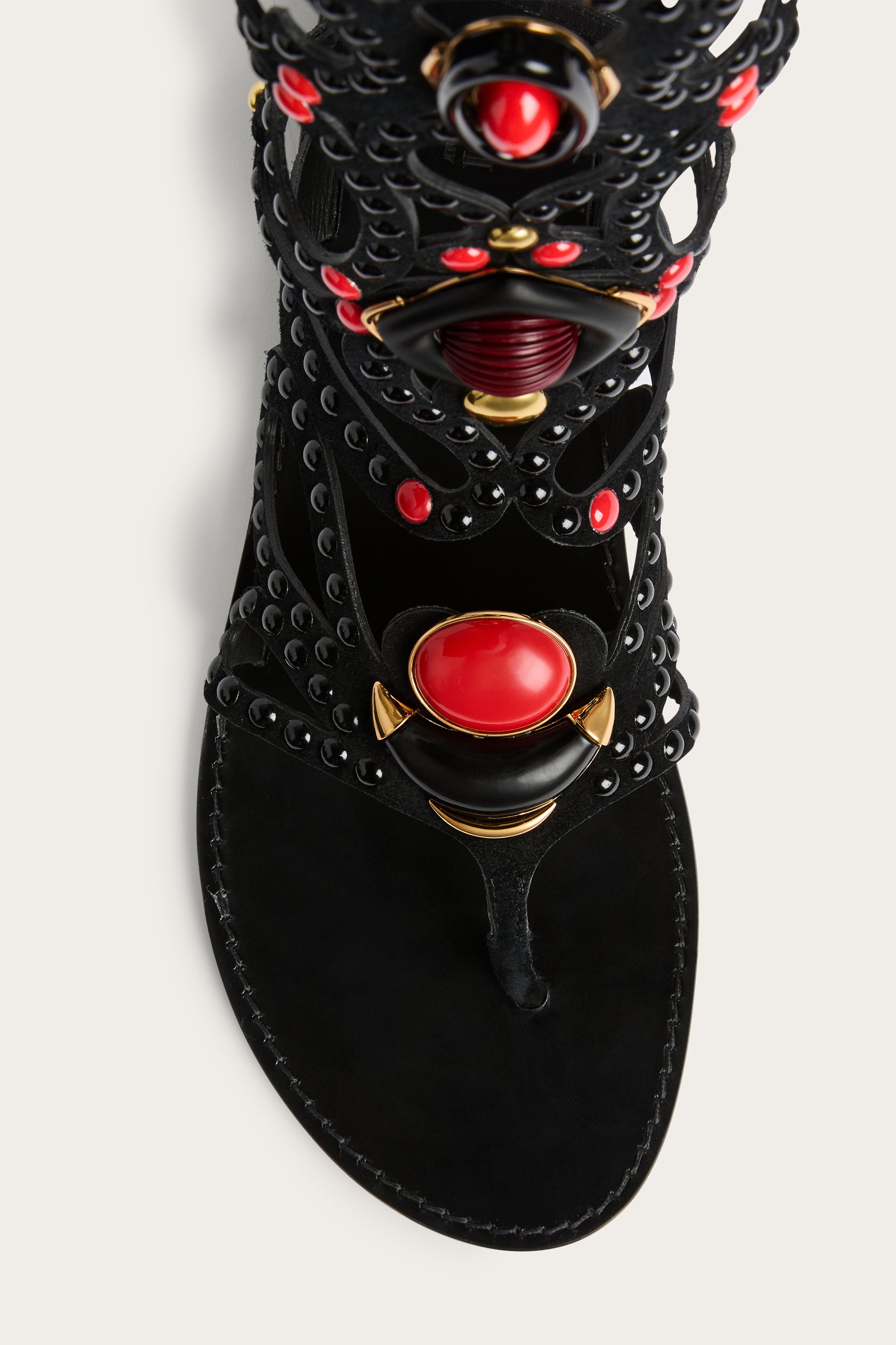 Emilio Pucci Sandales gladiateur cuir noir 38