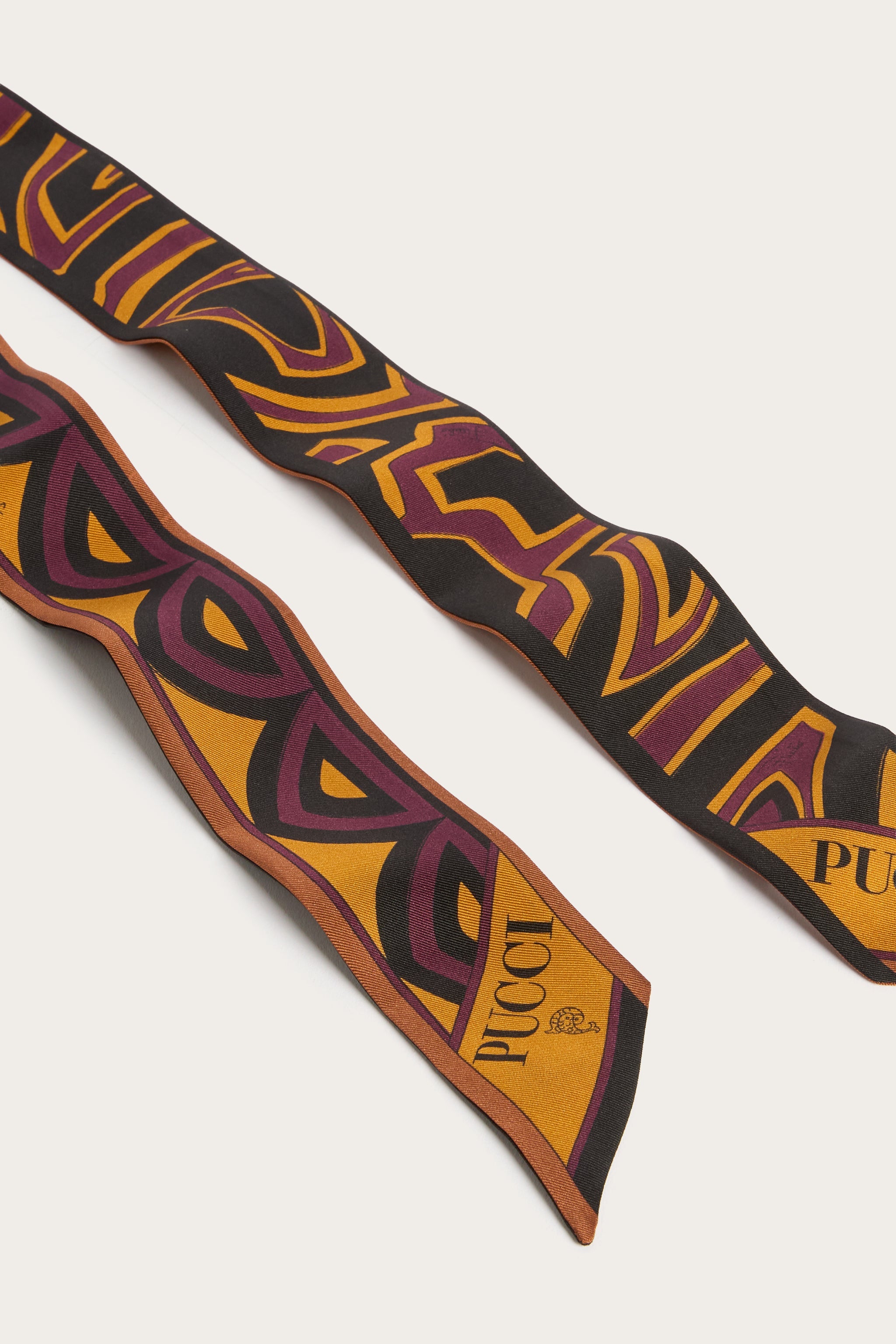 Emilio Pucci Bandeau Seta foulard bordeaux gold OS