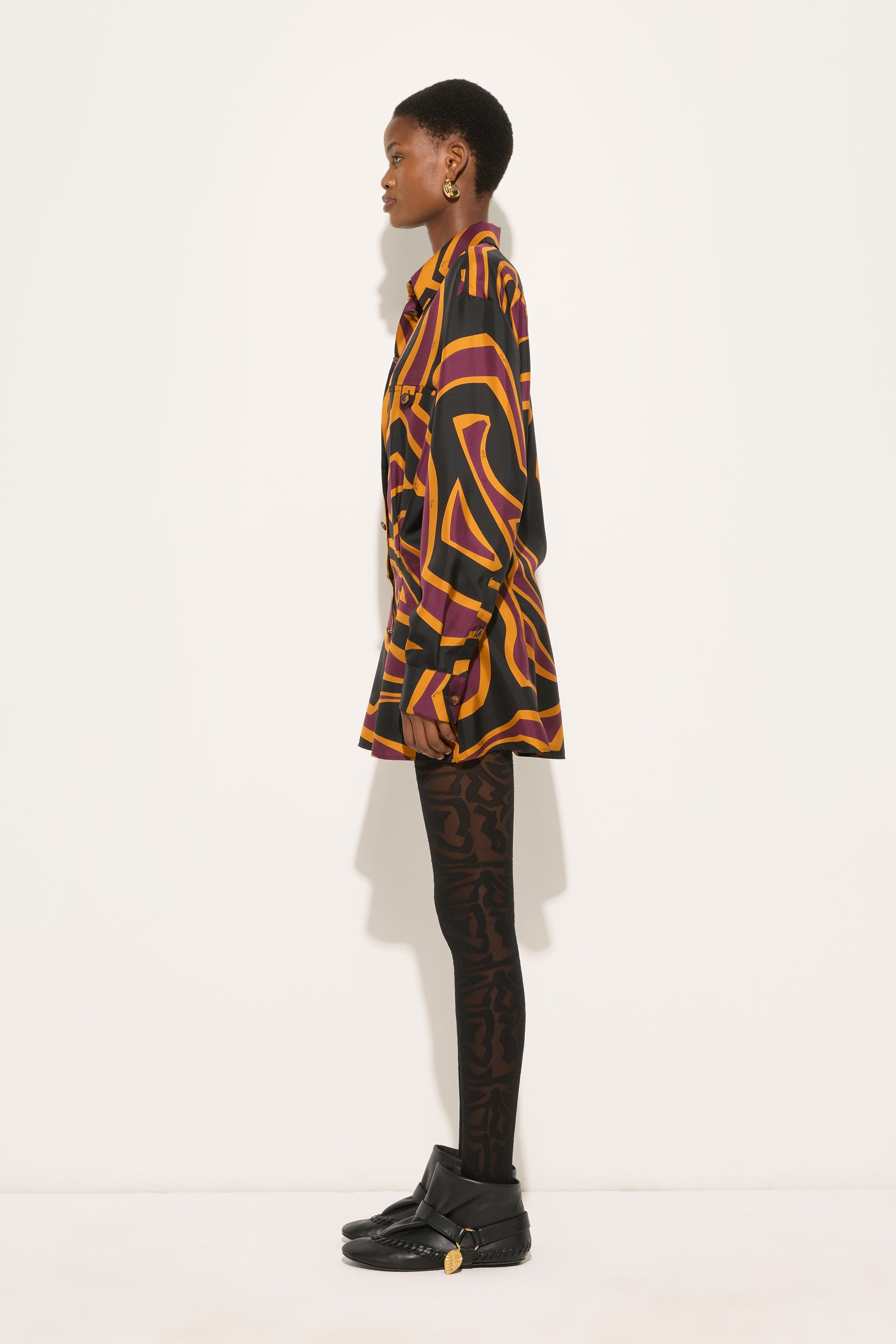 Emilio Pucci Labirinto 6URG626U741 robe soie bordeaux or
