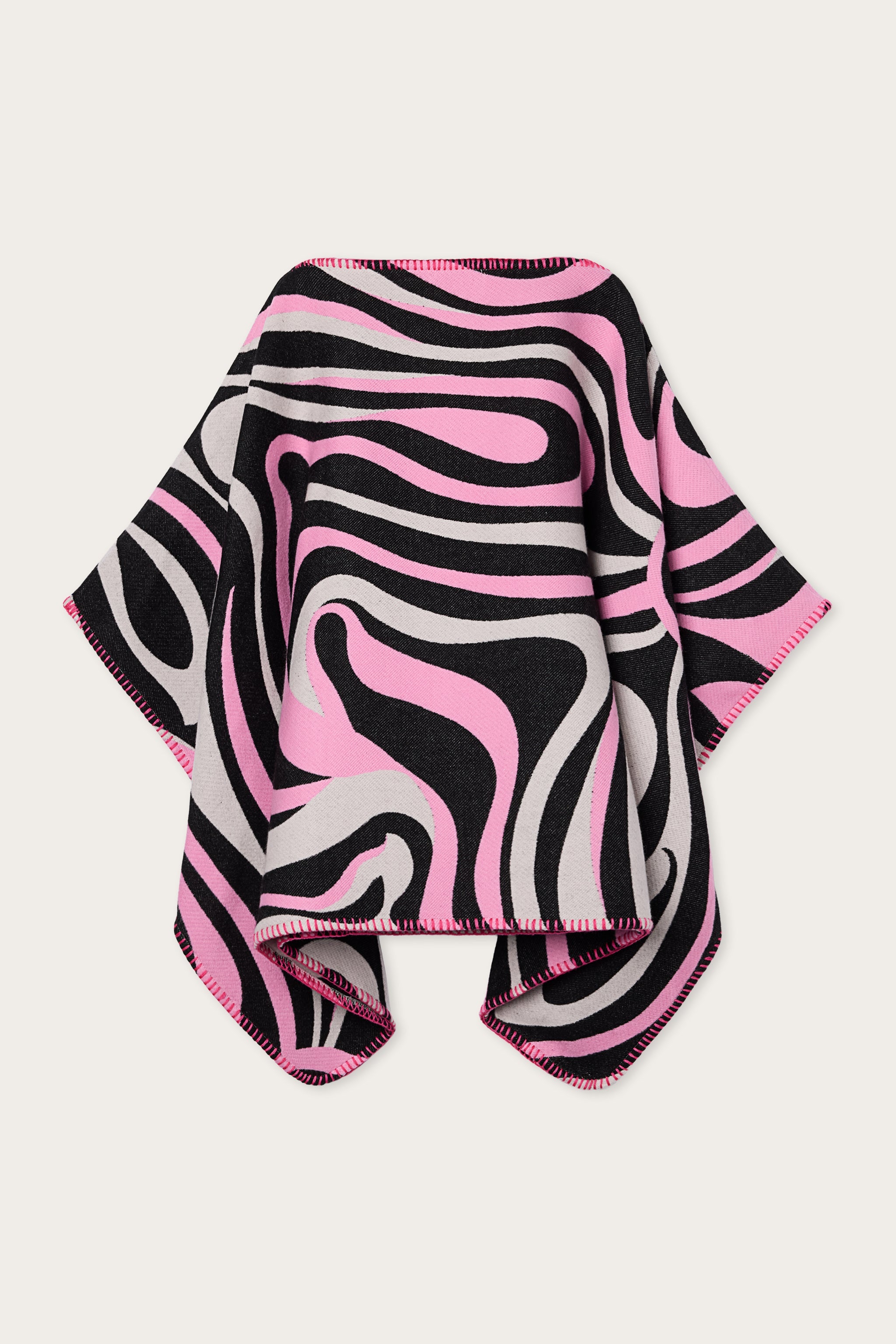 Emilio Pucci Marmo cape enfant rose noir