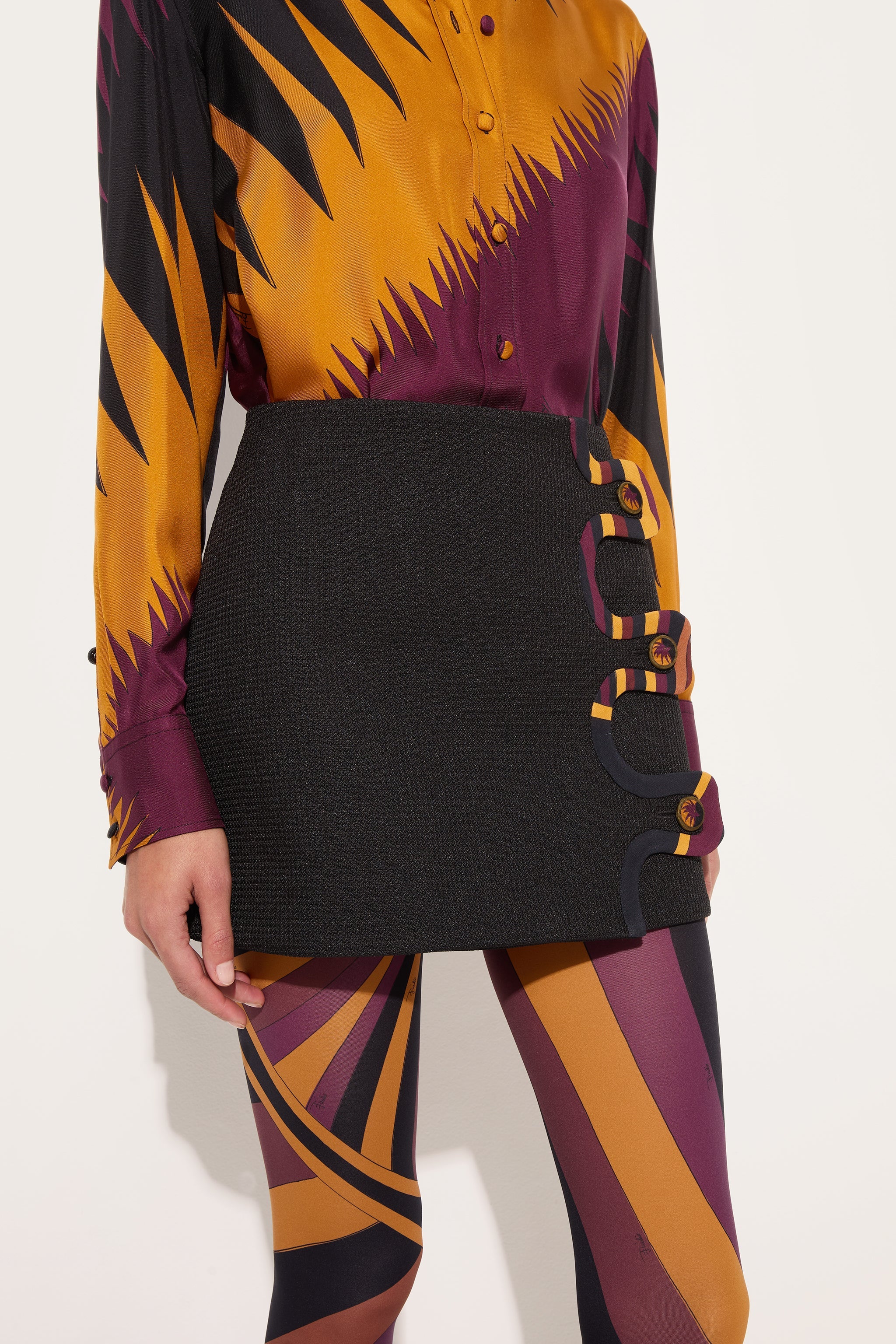 Emilio Pucci Tecno Poudre jupe noire 38 polyester