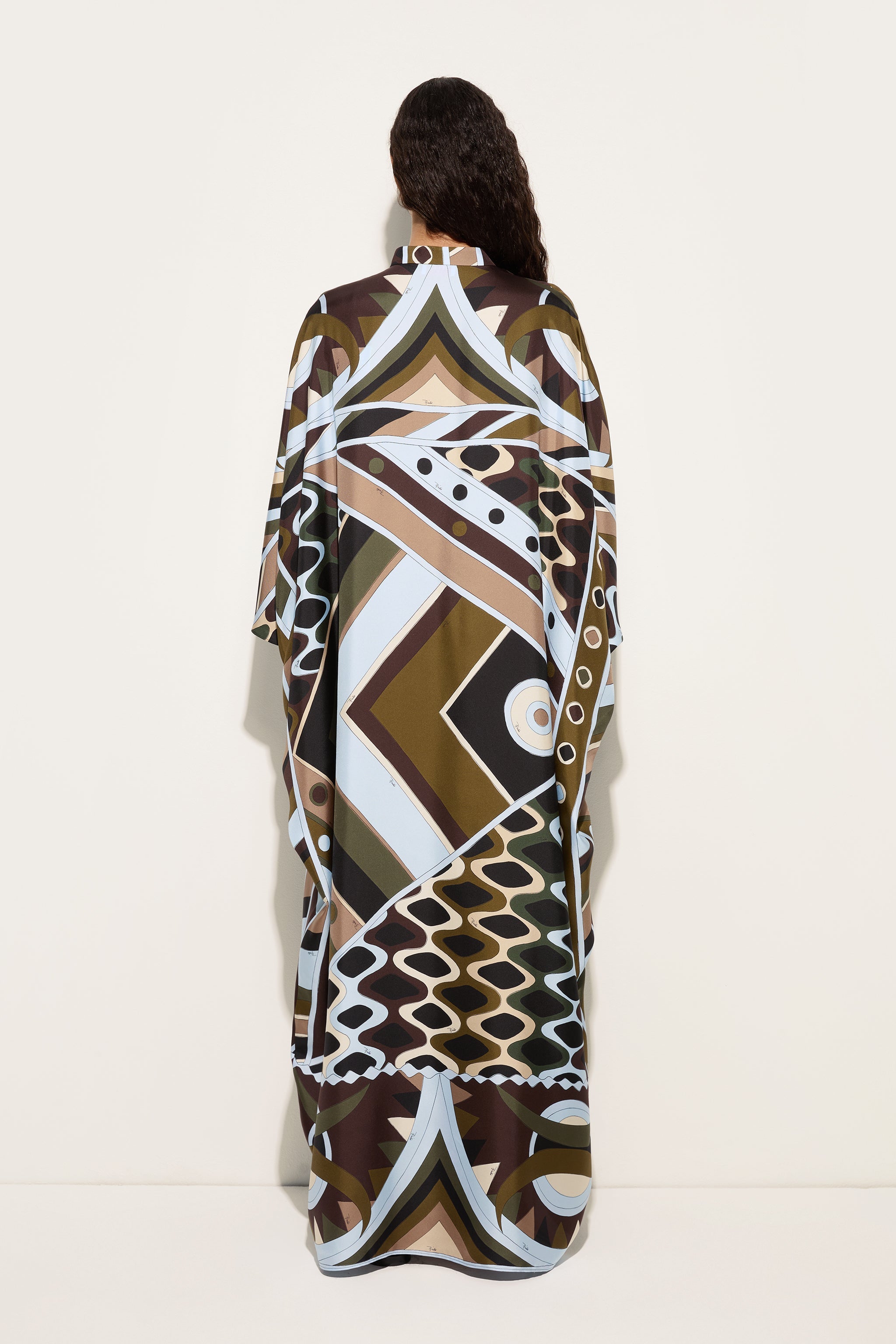 Emilio Pucci Kaftans Caftano Vivara caftan kaki bleu 100% soie