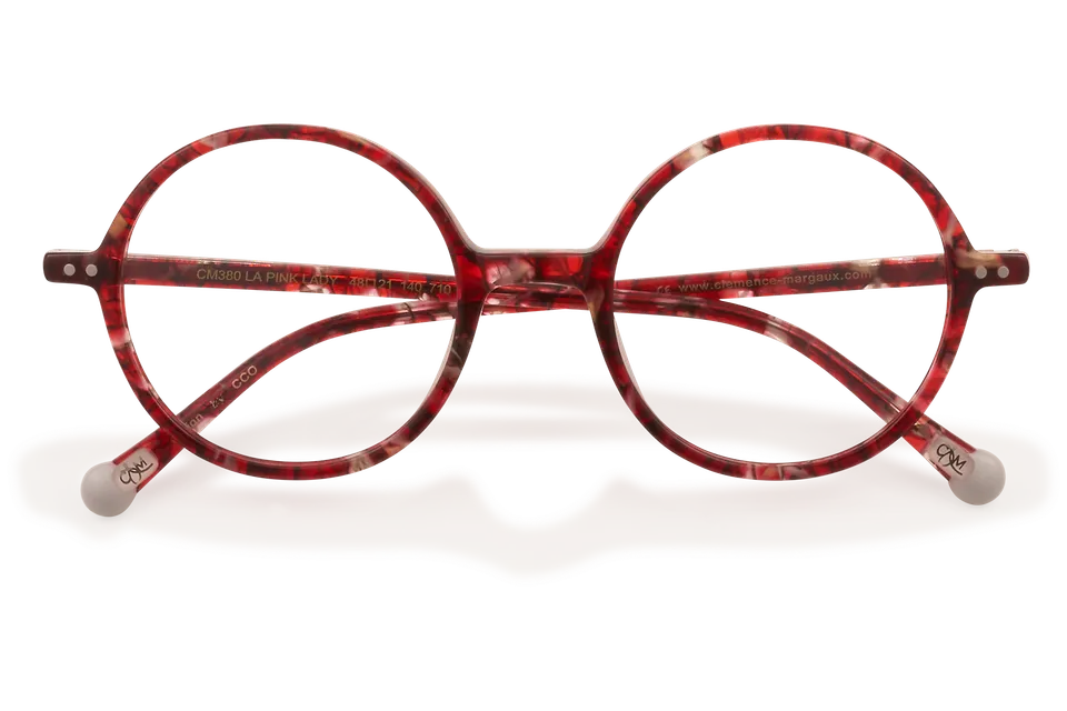 Clémence & Margaux La Pink Lady lunettes de vue rouge ronde