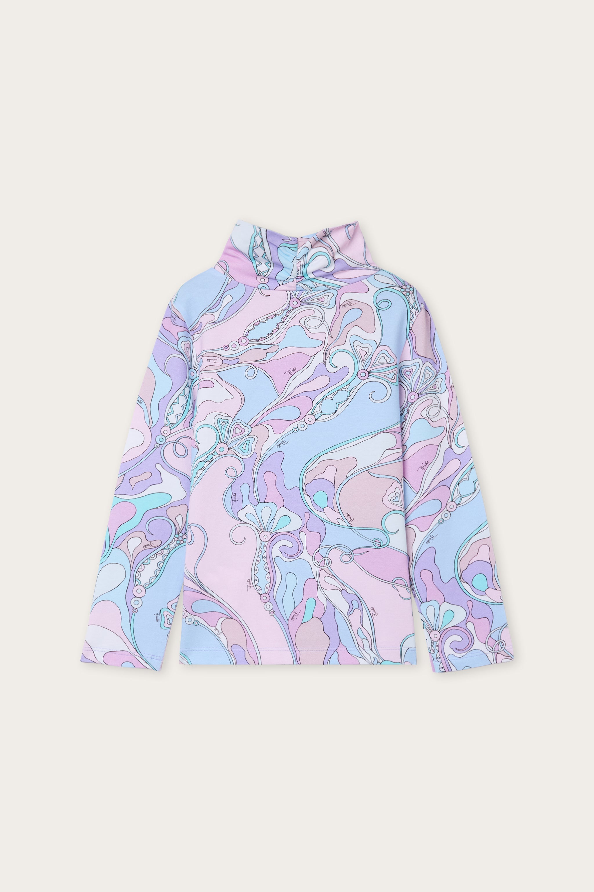 Emilio Pucci Junior maglia pull coton rose bleu clair Orchidee