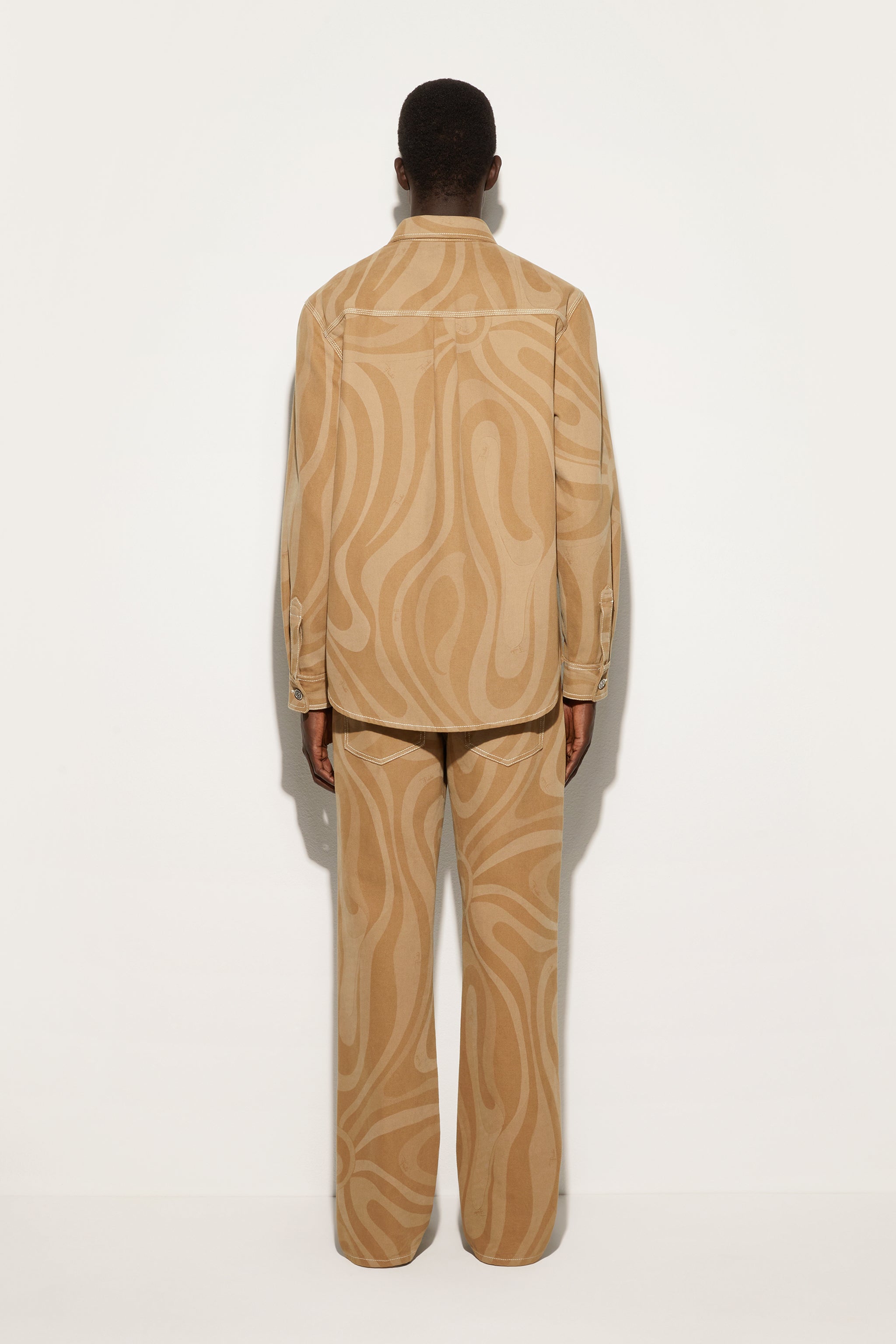 Emilio Pucci Canvas veste homme taupe toile coton