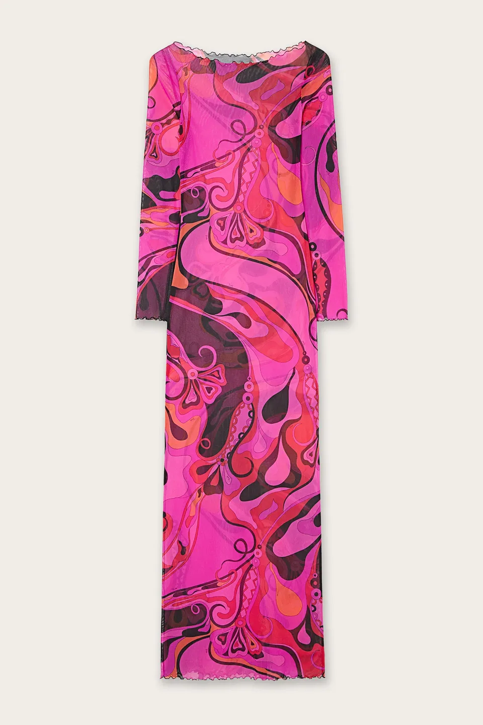 Emilio Pucci Abito in Tulle in Stampa Orchidee robe fuchsia