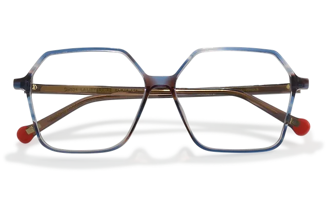 Clémence & Margaux La Littéraire lunettes de vue Marbré Brun & Bleu hexagonale