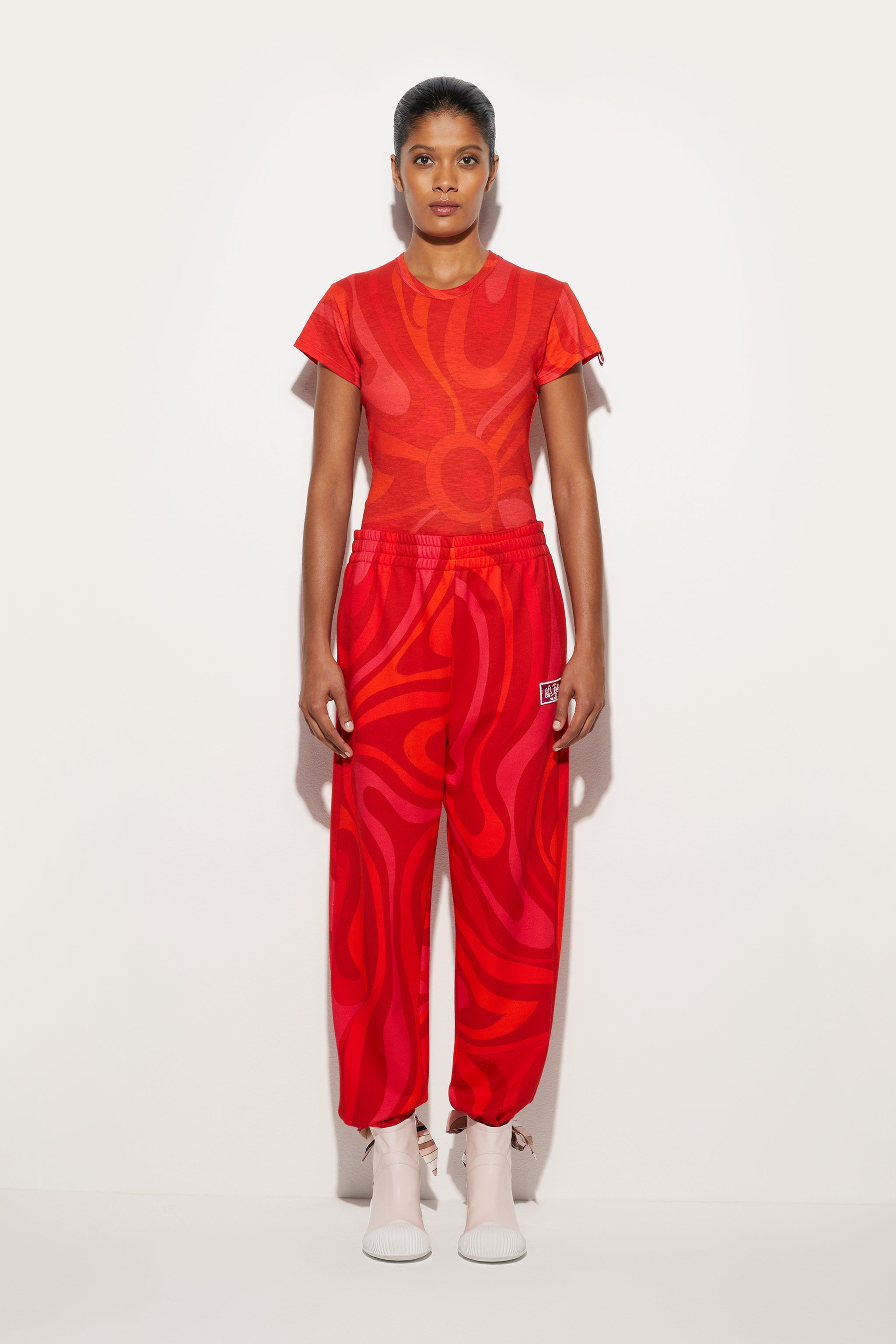 Emilio Pucci Marmo t-shirt rouge jersey allover