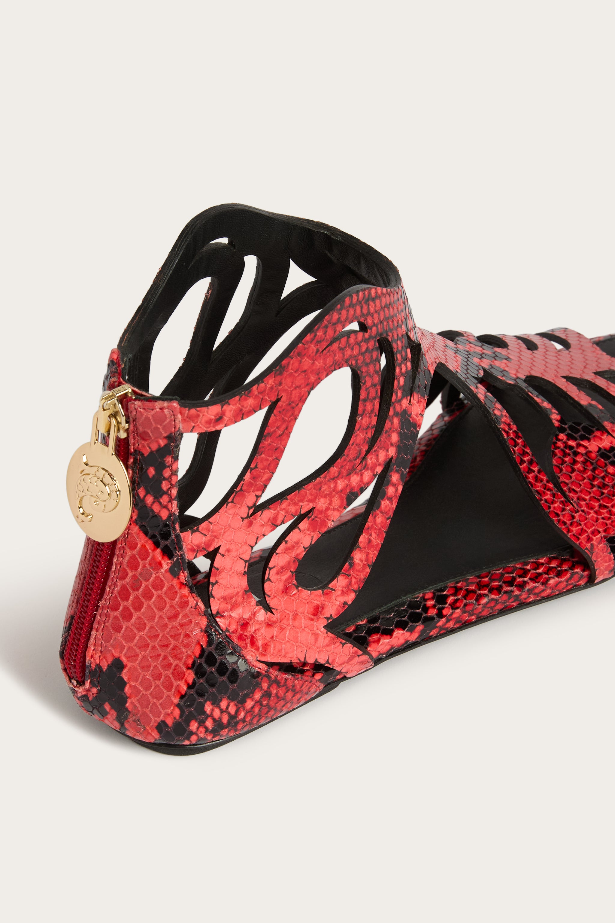 Emilio Pucci sandales gladiateur orange cuir python