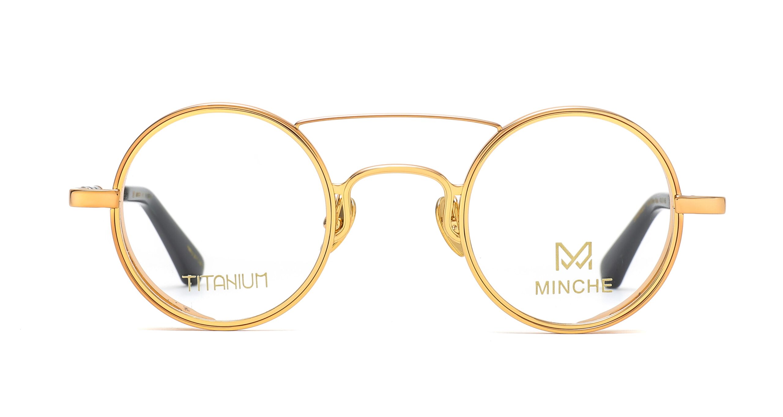 Minche Shun025 lunettes de vue ronde métal fin