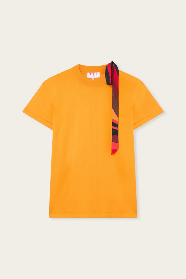 Emilio Pucci t-shirt foulard mandarino coton soie
