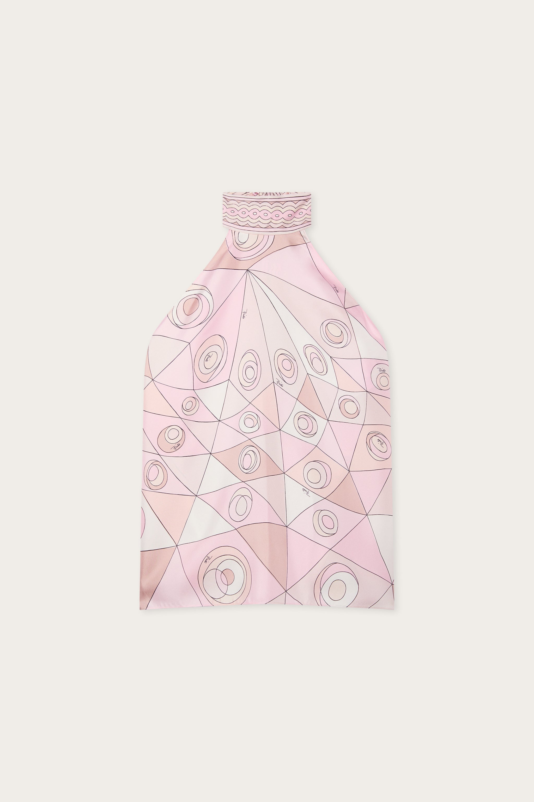 Emilio Pucci Stampa Occhi top soie rose nude
