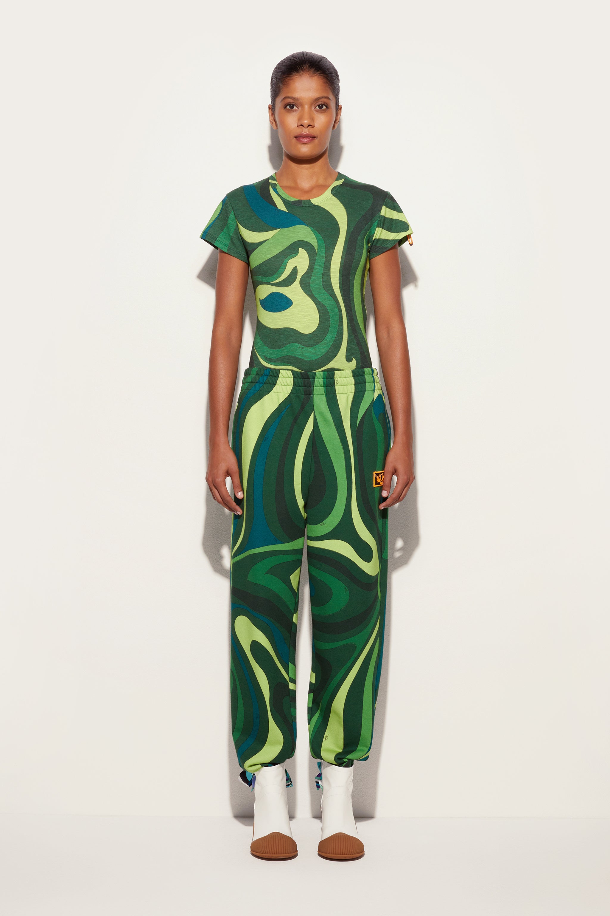 Emilio Pucci T-Shirt Marmo t-shirt vert jersey XS-M