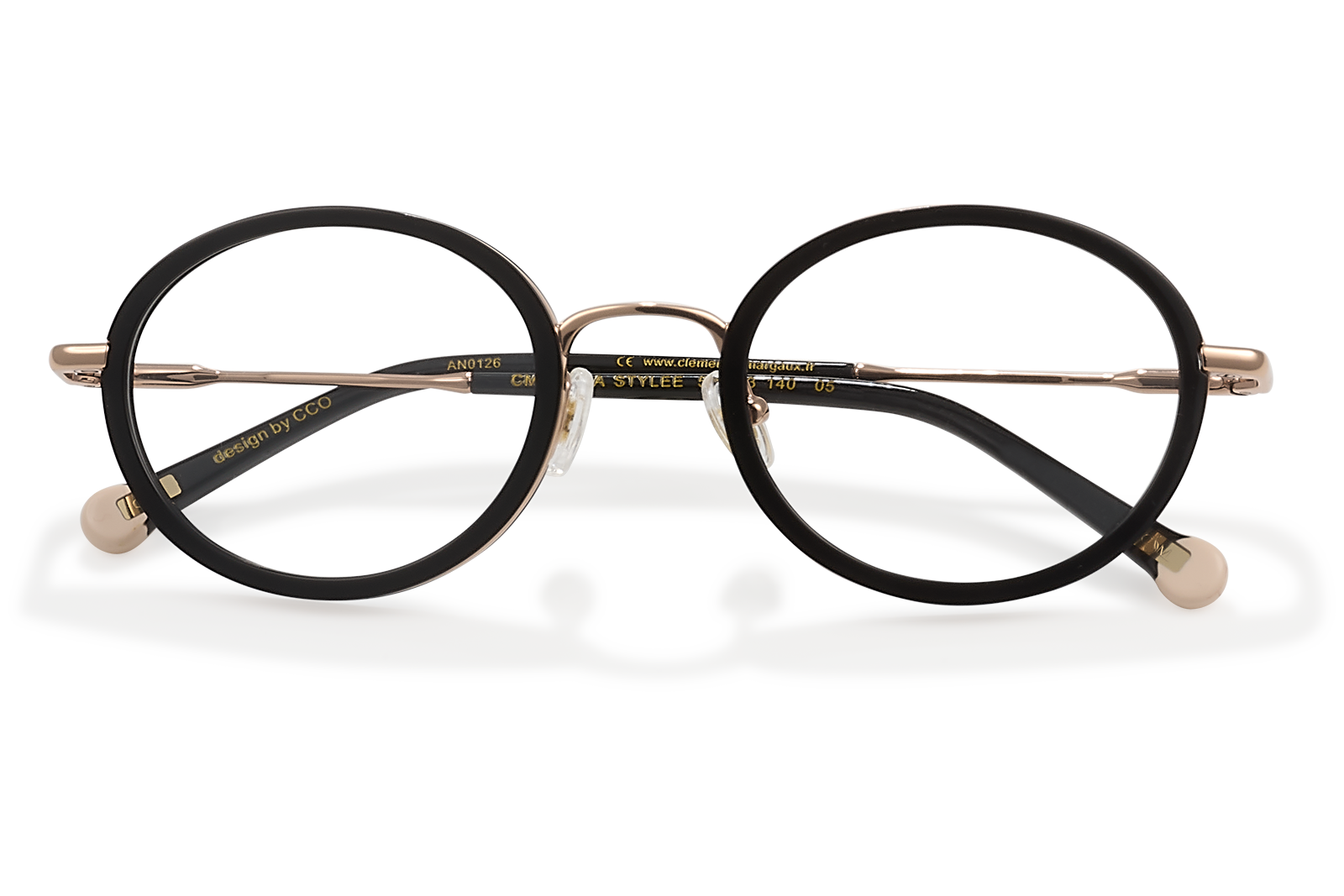 Clémence & Margaux La Stylée lunettes de vue Noir & Doré femme chic