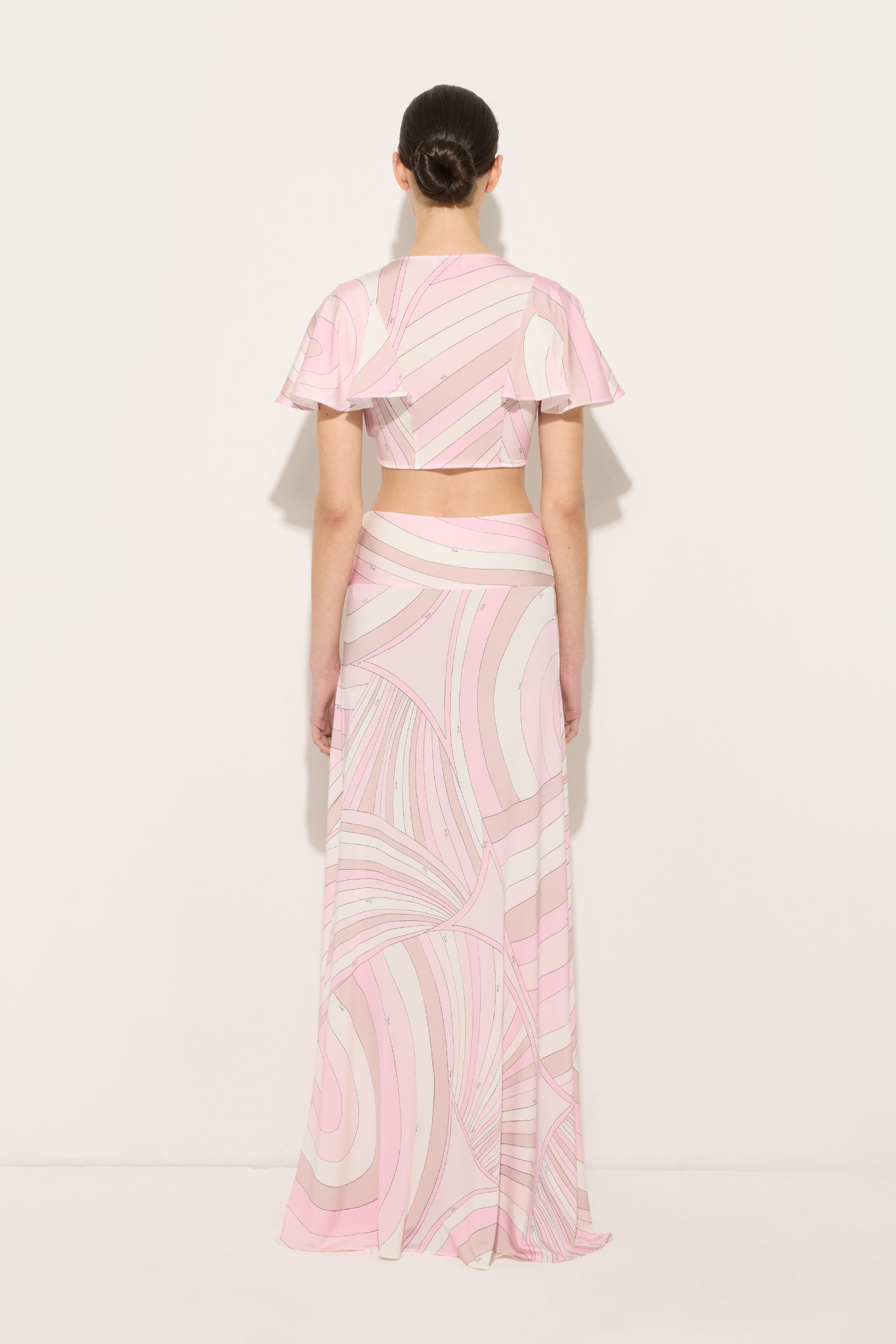 Emilio Pucci Iride top satin rose nude noeud 38-48