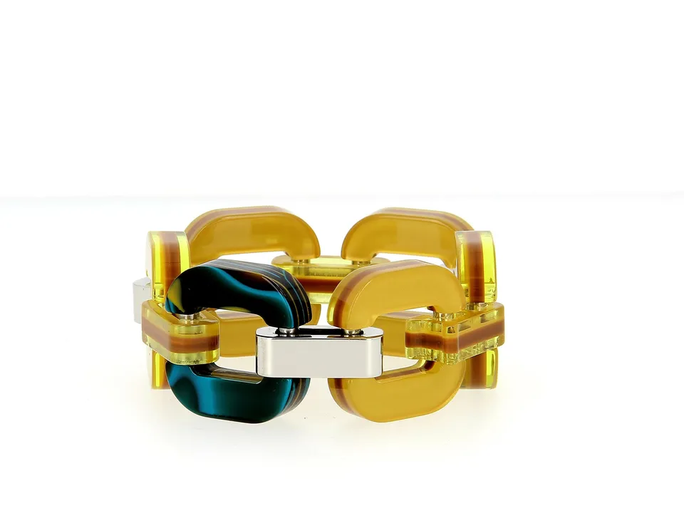 Xavier Derome Gourmette Small GO01 bracelet nacre multicolore