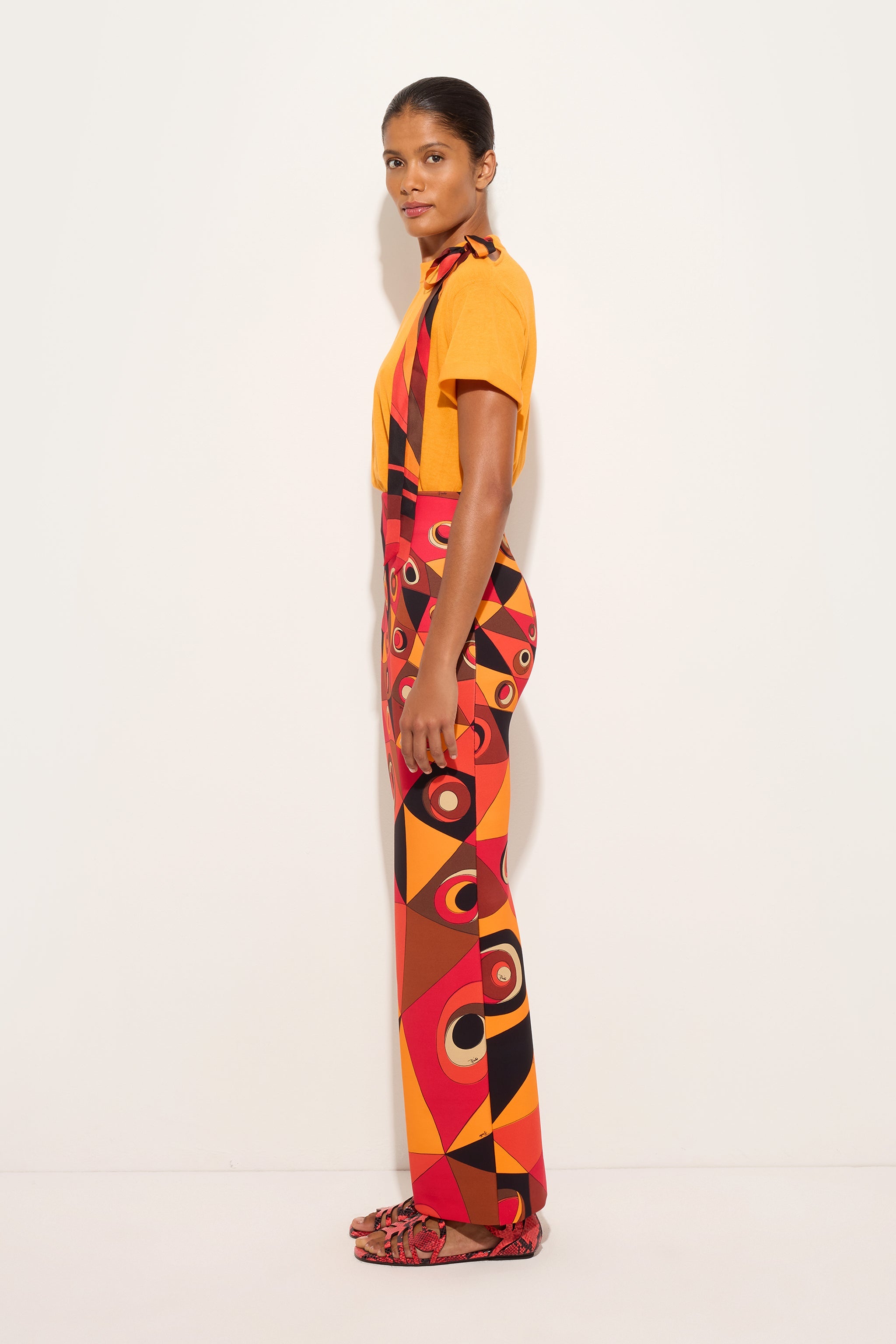 Emilio Pucci t-shirt foulard mandarino coton soie
