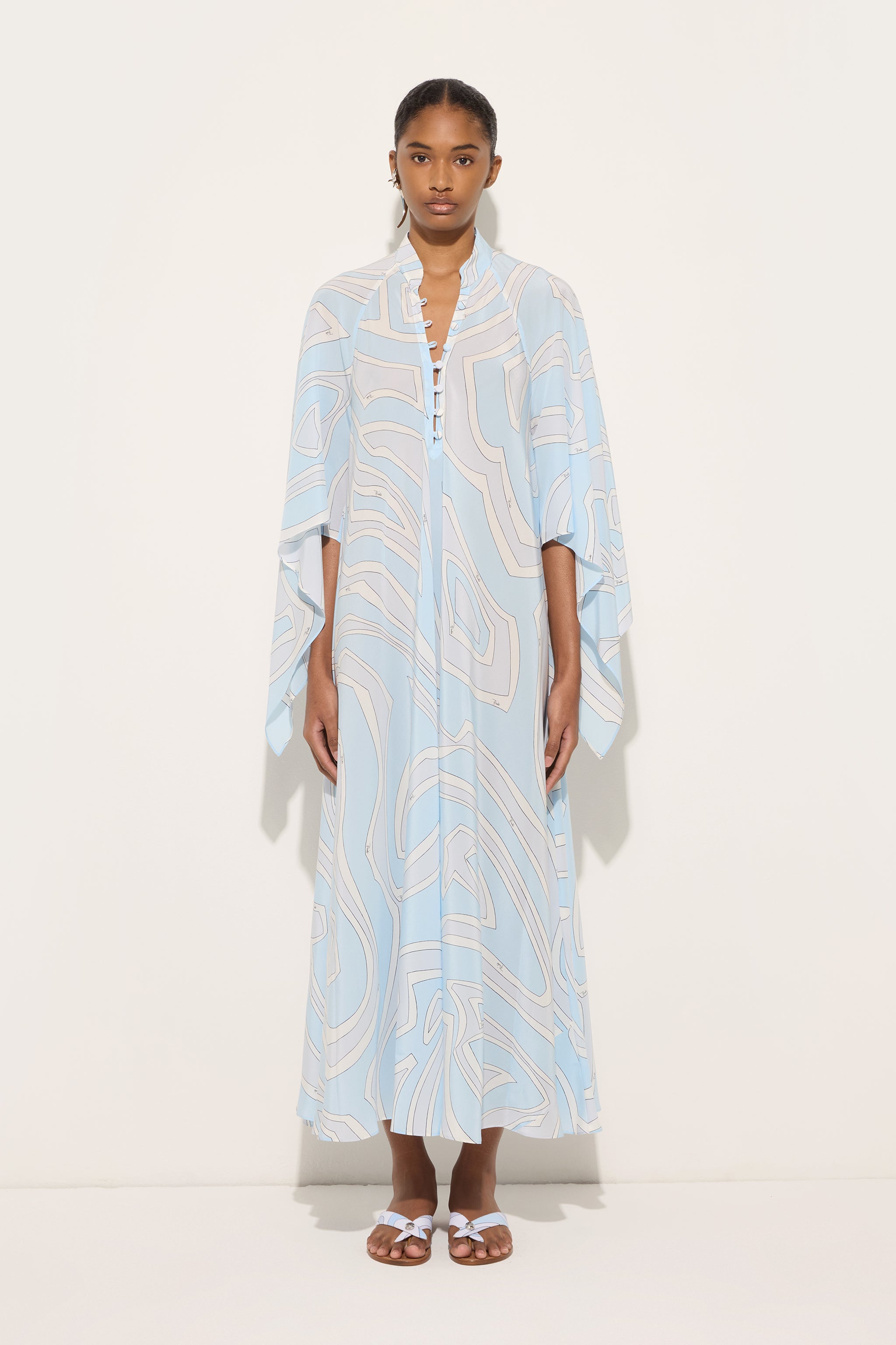 Emilio Pucci Caftano Labirinto caftan bleu 38
