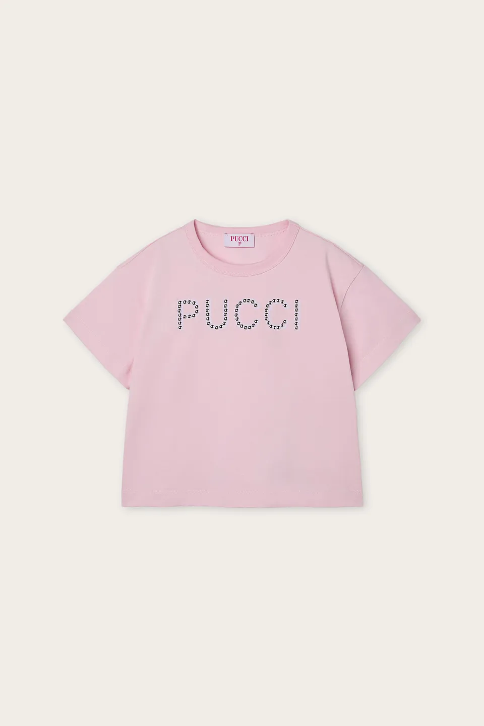 Emilio Pucci T-shirt Logo Rose Clair coton enfant