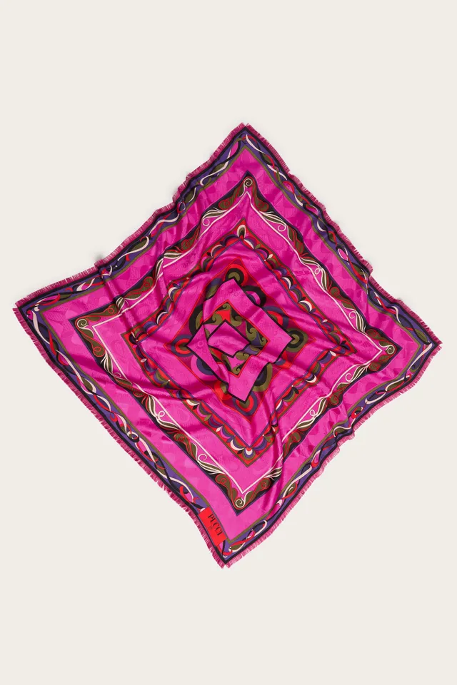 Emilio Pucci Silks Foulard Jacquard Mix foulard multicolore 90x90