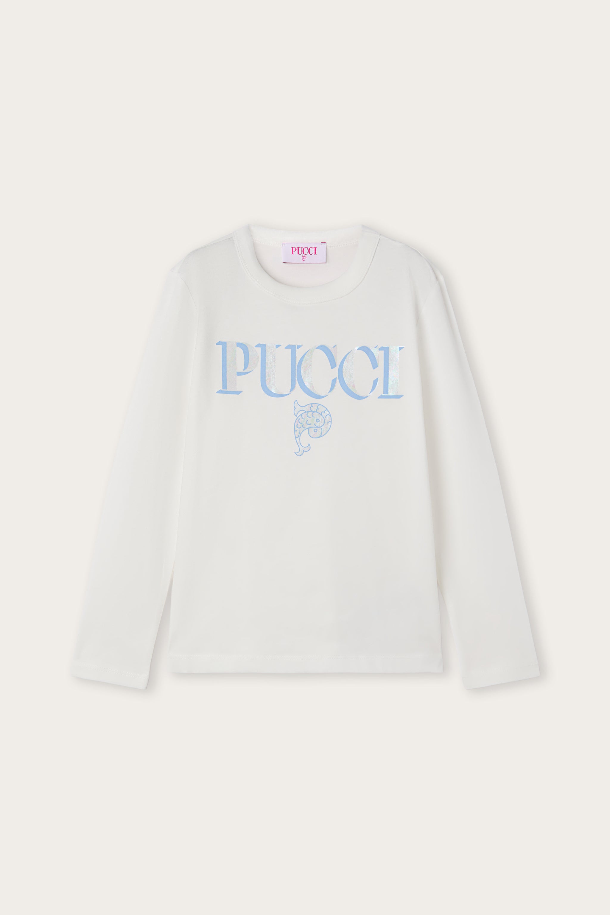 Emilio Pucci T-Shirt manches longues ivoire coton bio